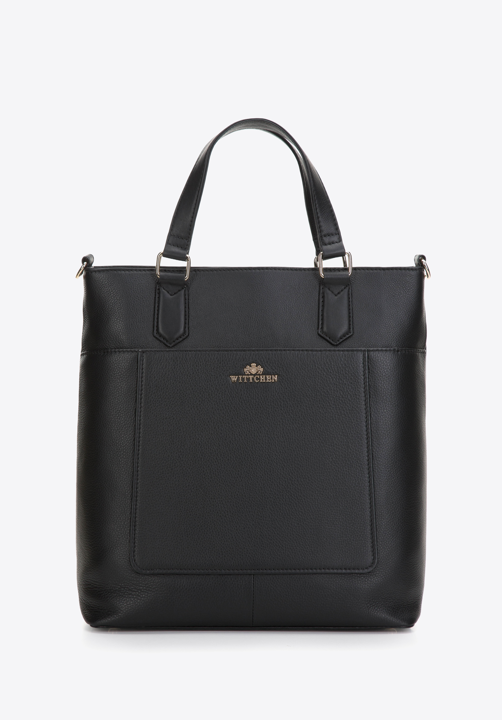 Torebka kuferek ze skóry naturalnej pionowa