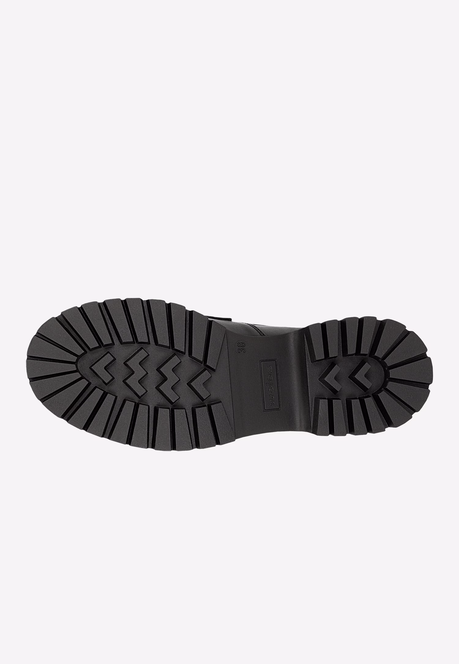 Czarne mokasyny damskie ze skóry licowej ze złotą ozdobą