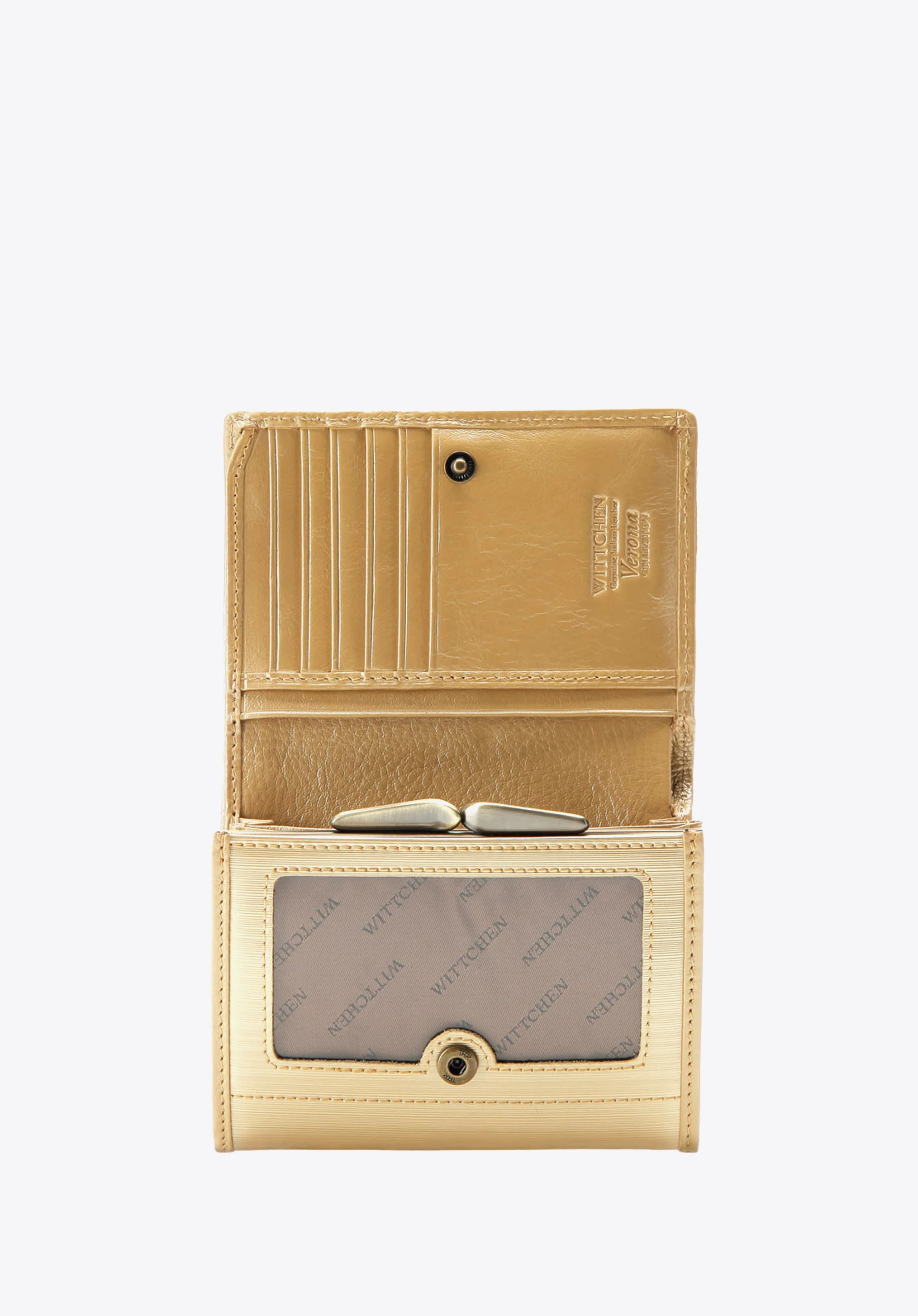 Damski portfel ze skóry lakierowany średni