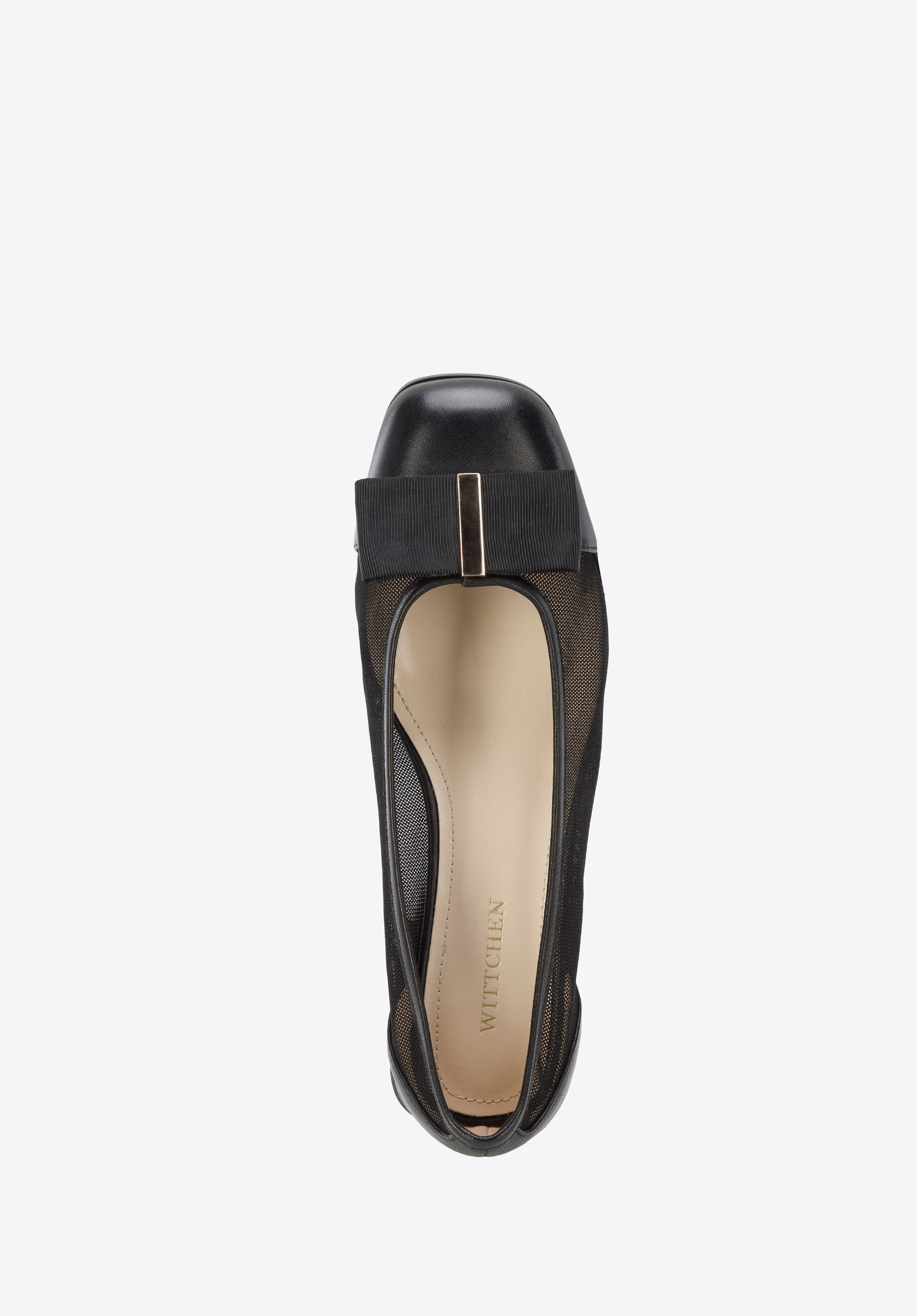 Czółenka transparentne z kokardą