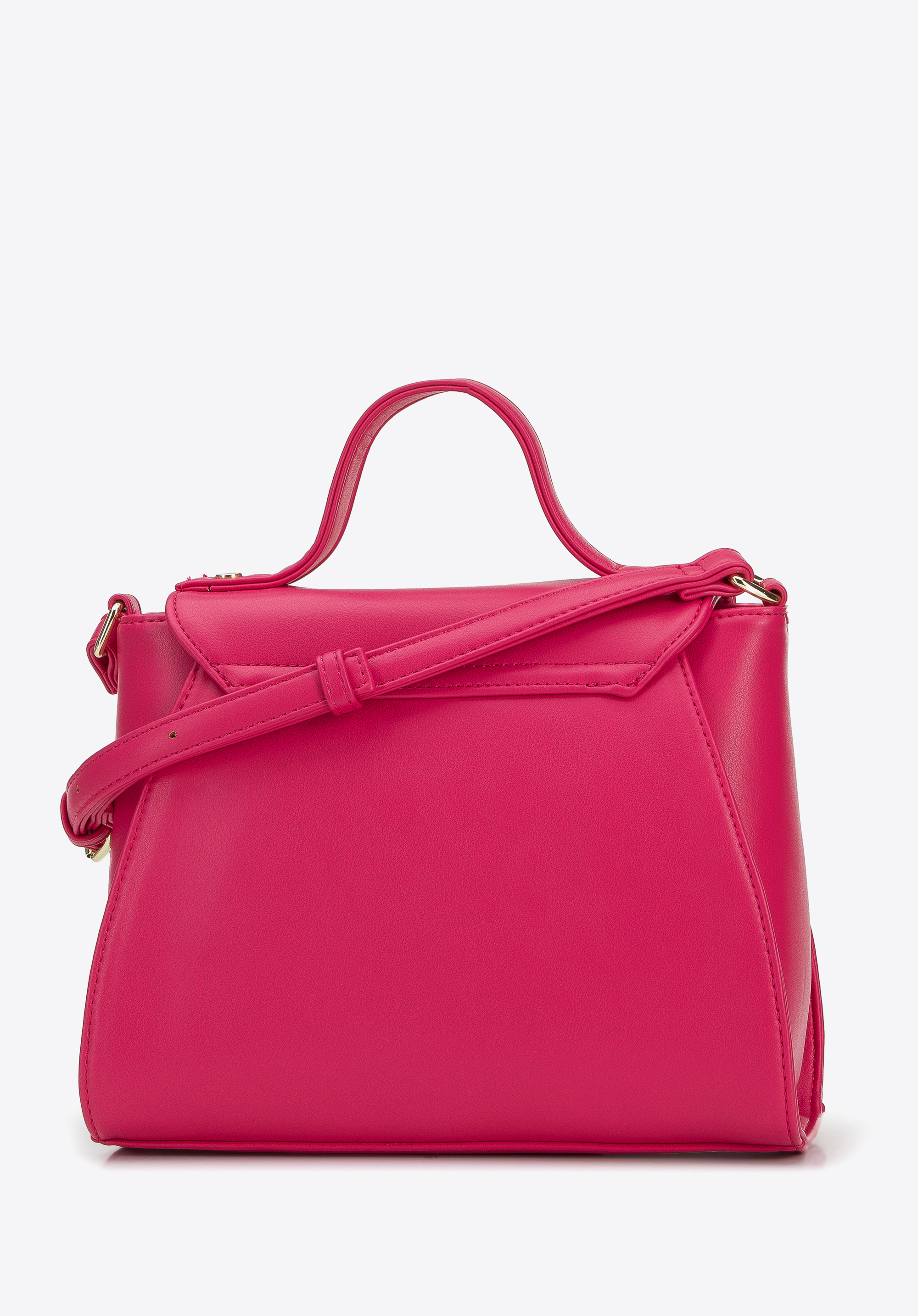 Damska listonoszka z ekoskóry z geometryczną klapą