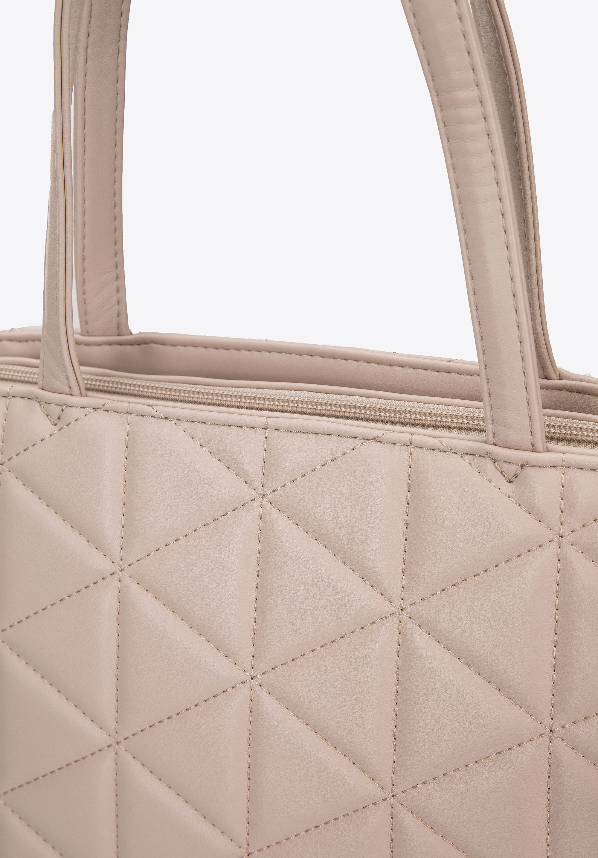 Torebka shopperka z ekoskóry pikowanej w trójkąty