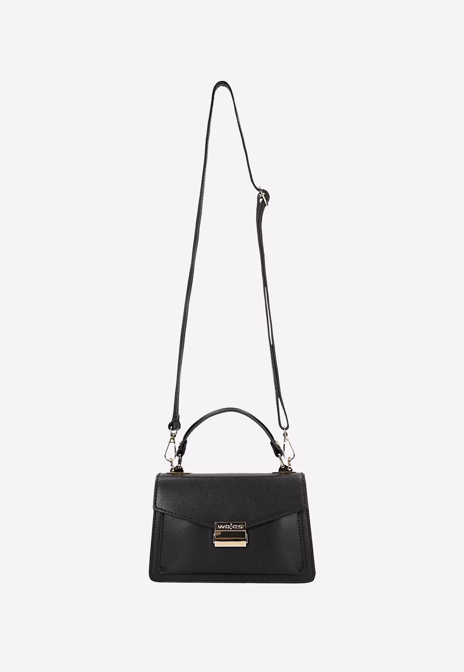 Czarna torebka damska z gładkiej skóry licowej