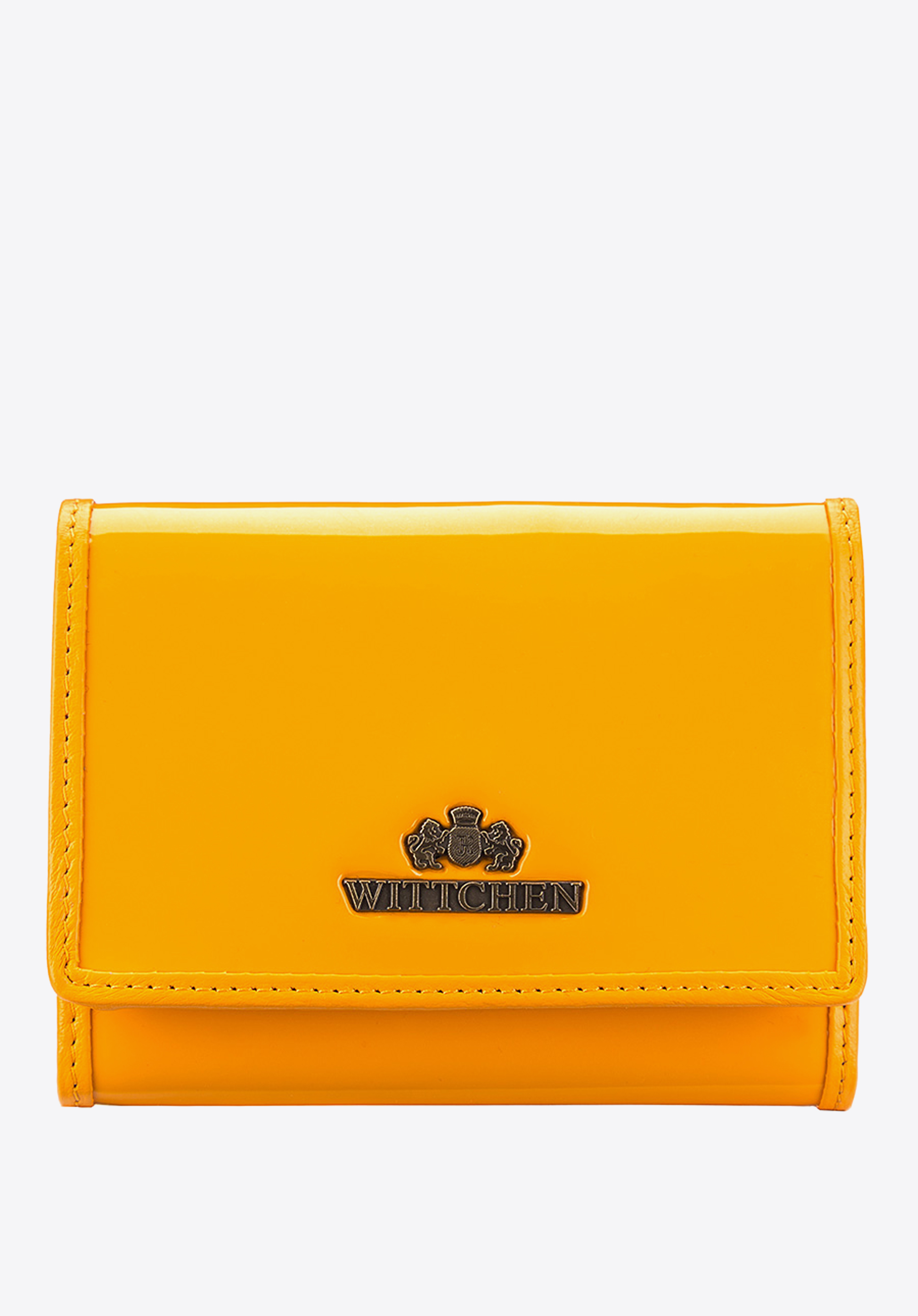 Damski portfel ze skóry lakierowany średni