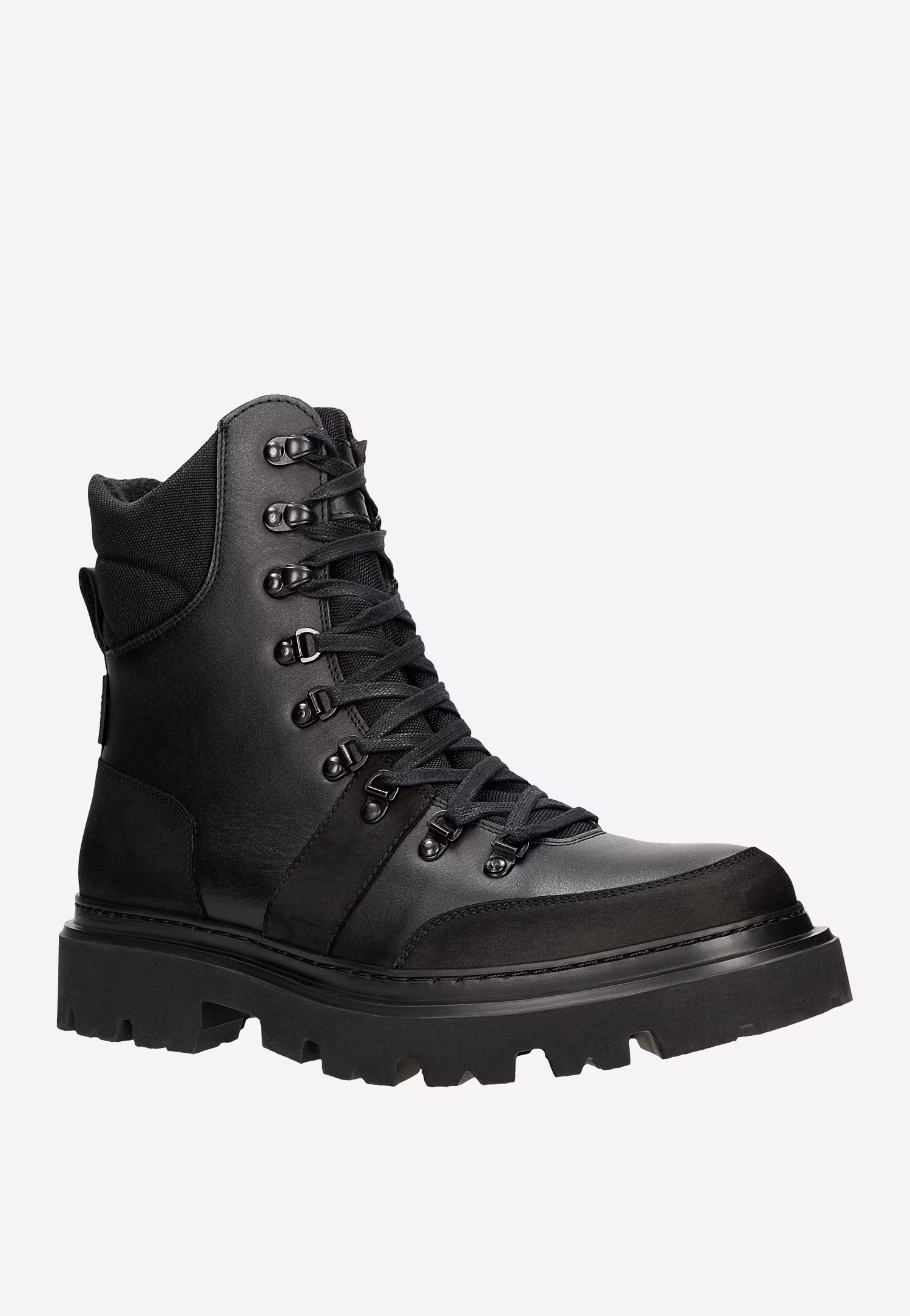 Czarne masywne bikery męskie z ociepleniem