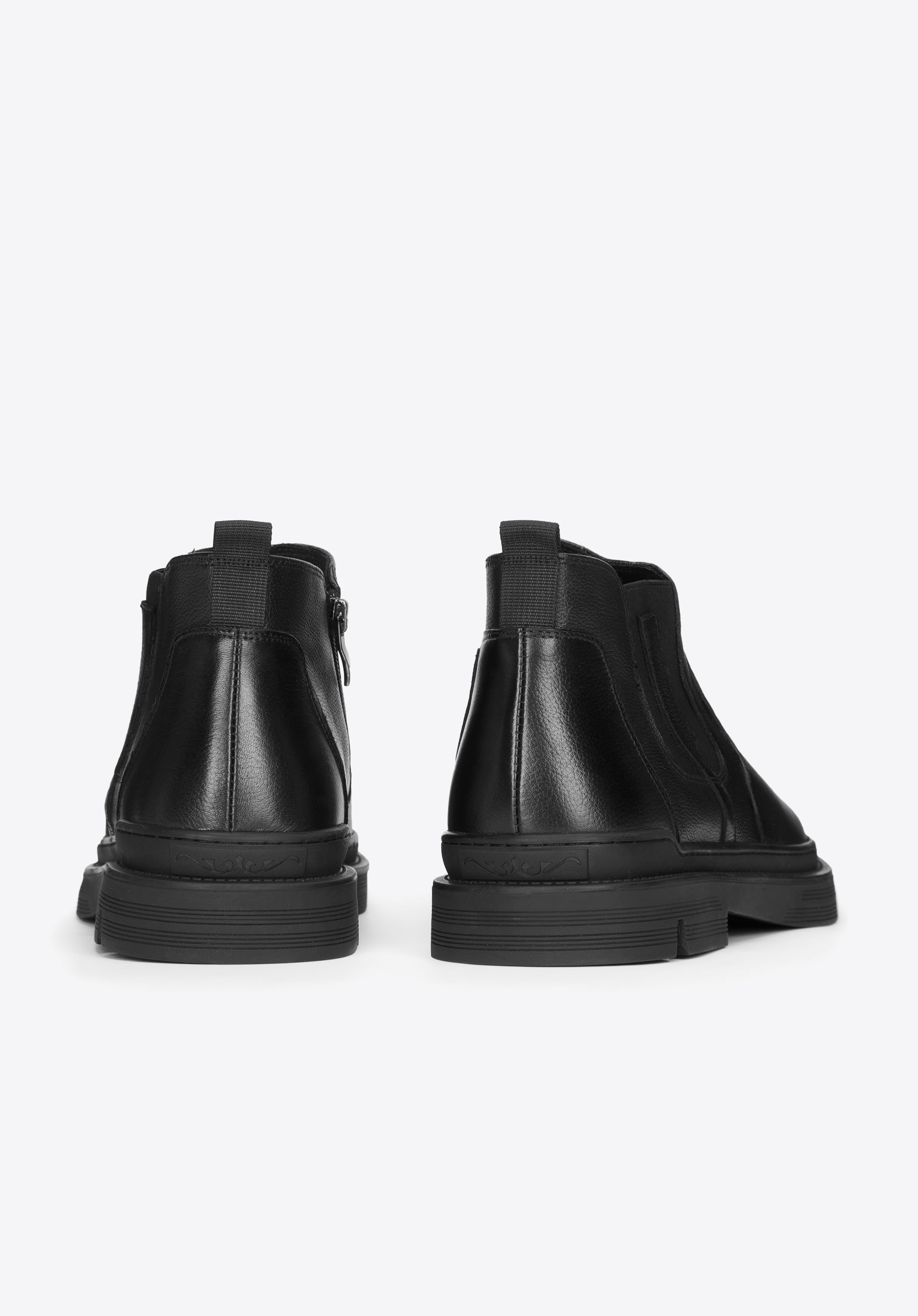 Męskie sztyblety skórzane z suwakiem