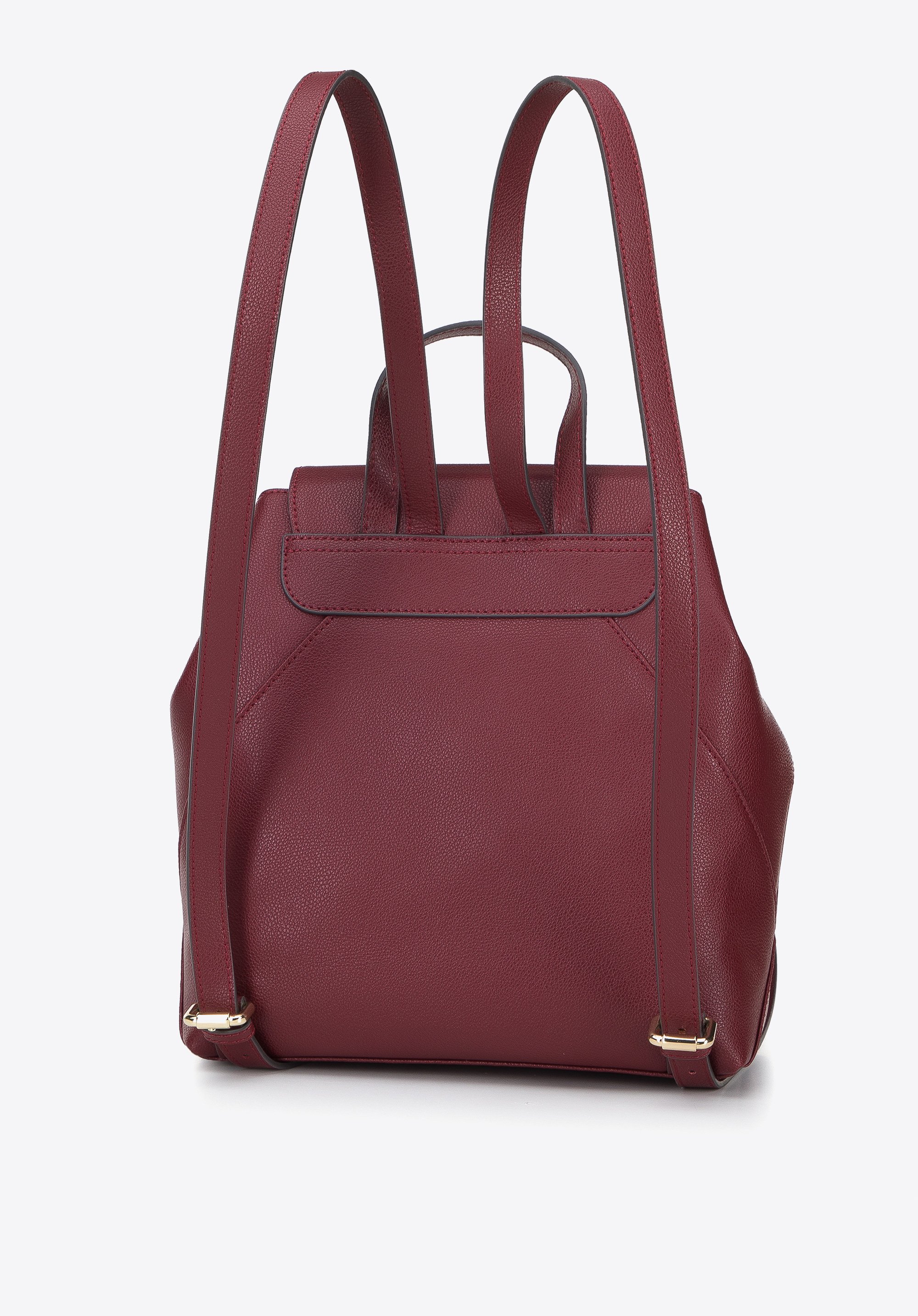 Damski plecak worek skórzany z przeszyciami