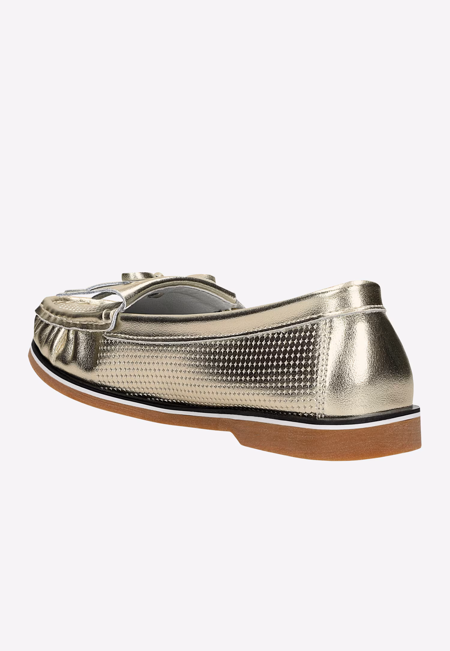 Wygodne złote mokasyny na gumowej podeszwie