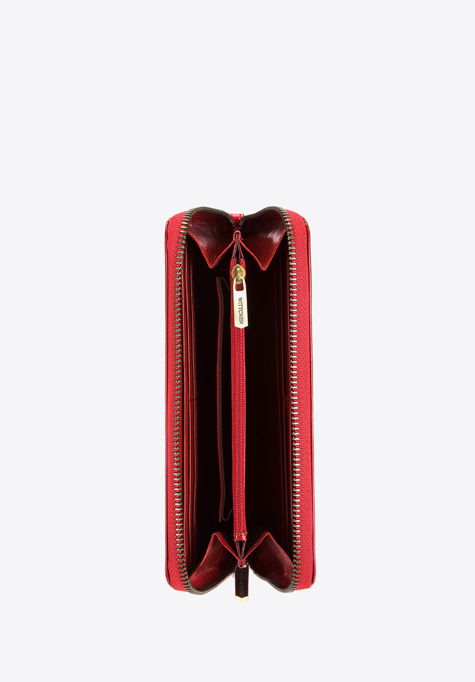 Damski portfel skórzany lakierowany na zamek