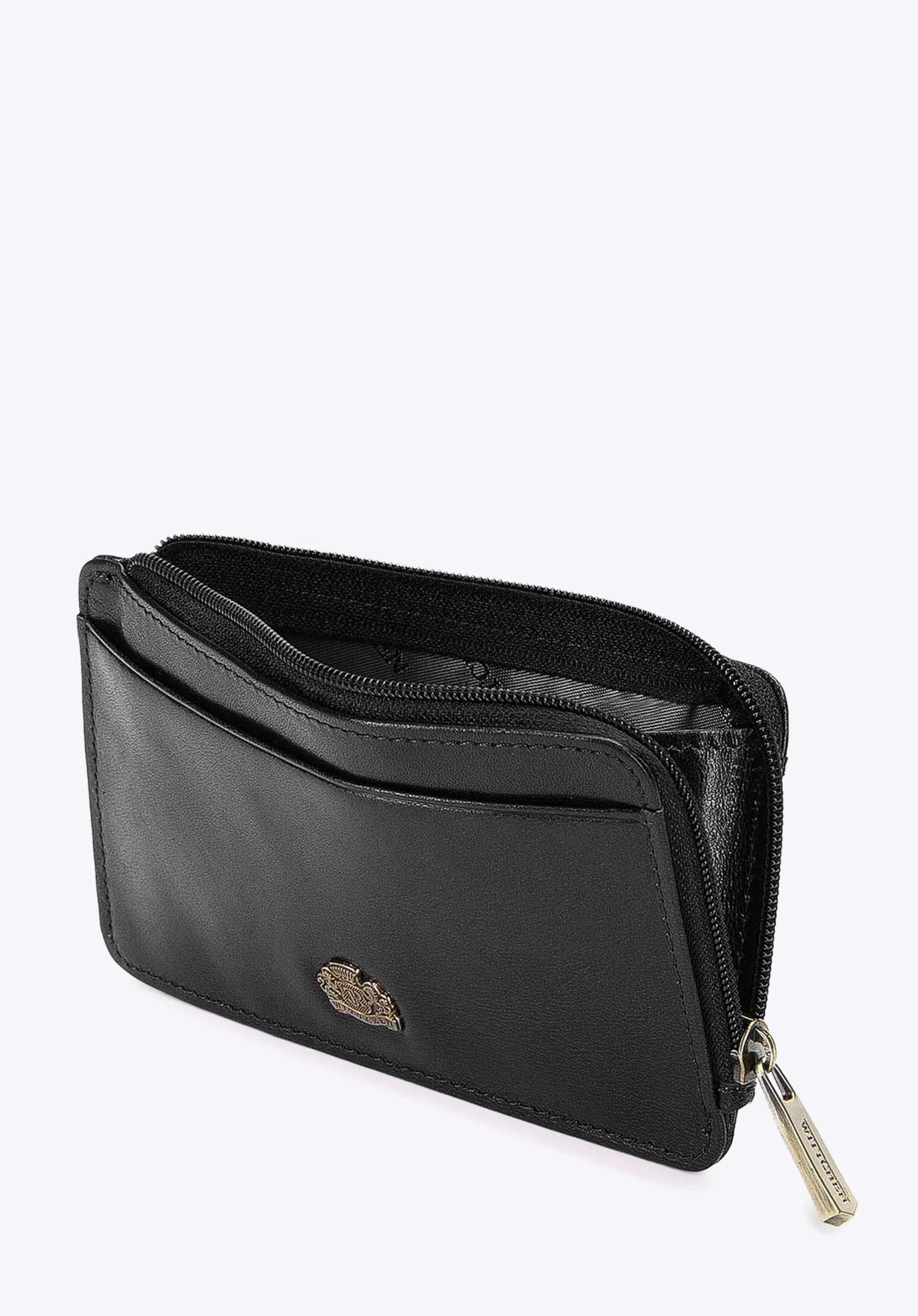 Etui na karty skórzane z herebm  z zapięciem