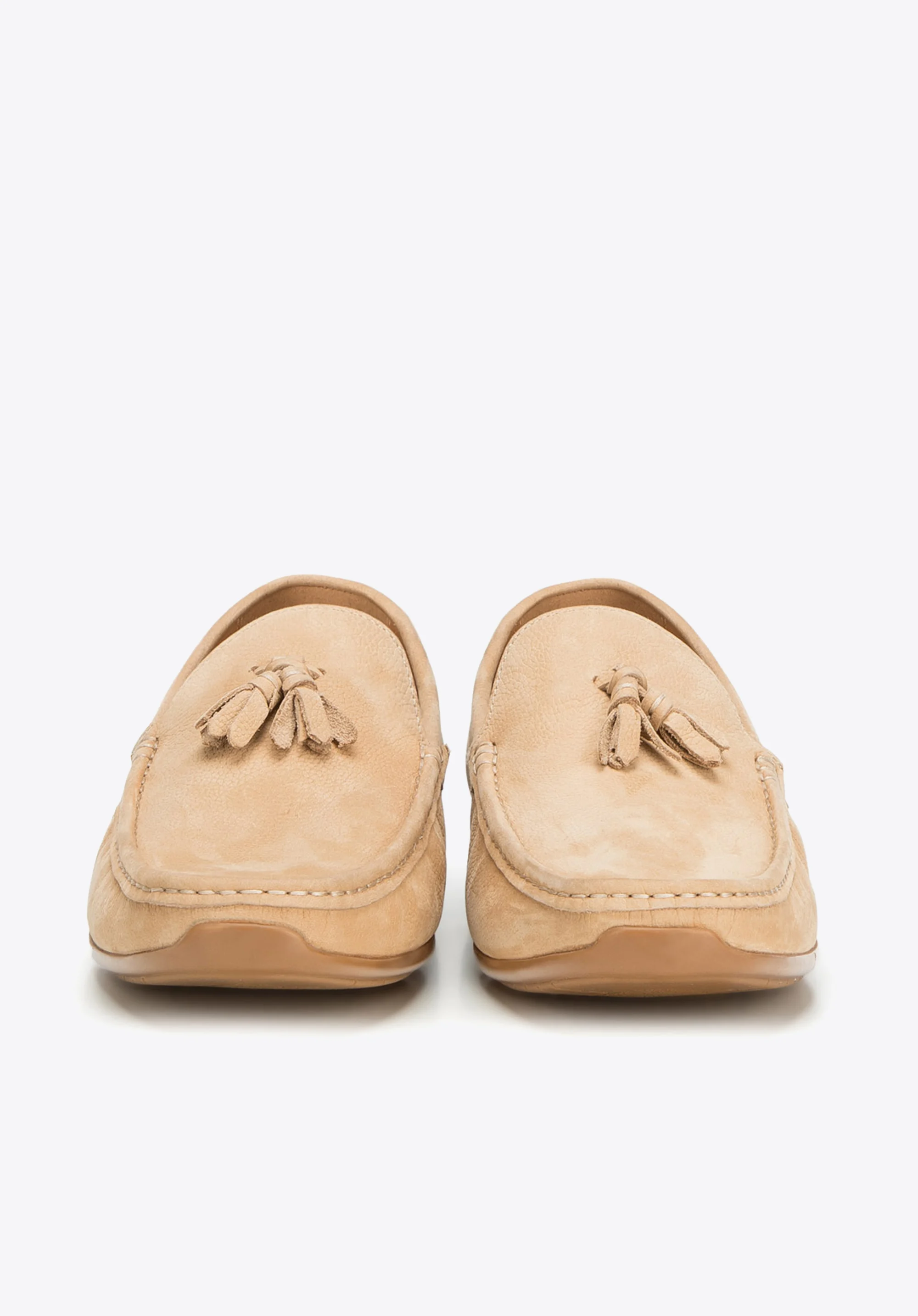 Męskie mokasyny z nubuku z chwostami