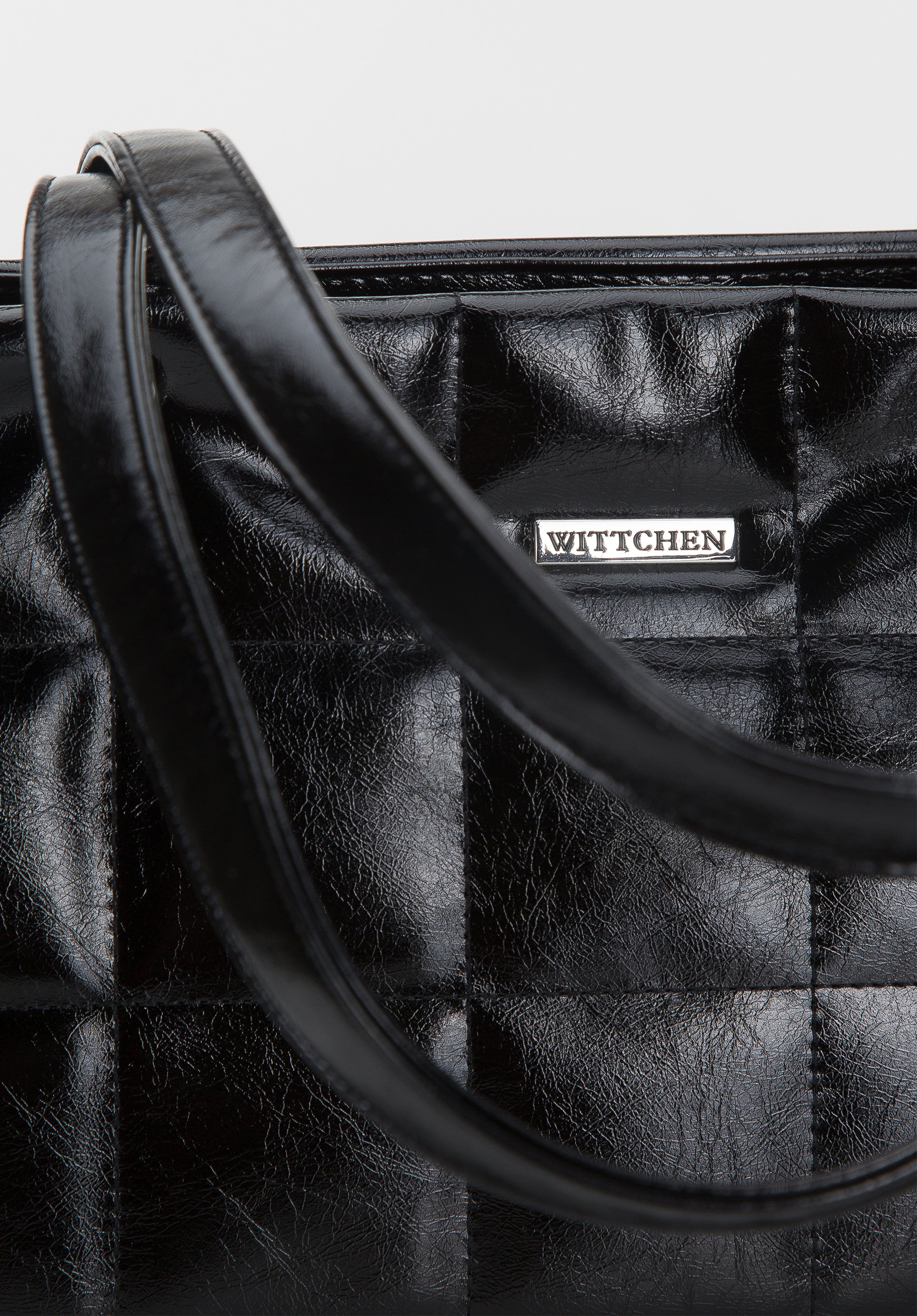 Torebka shopperka z ekoskóry pikowana w kwadraty