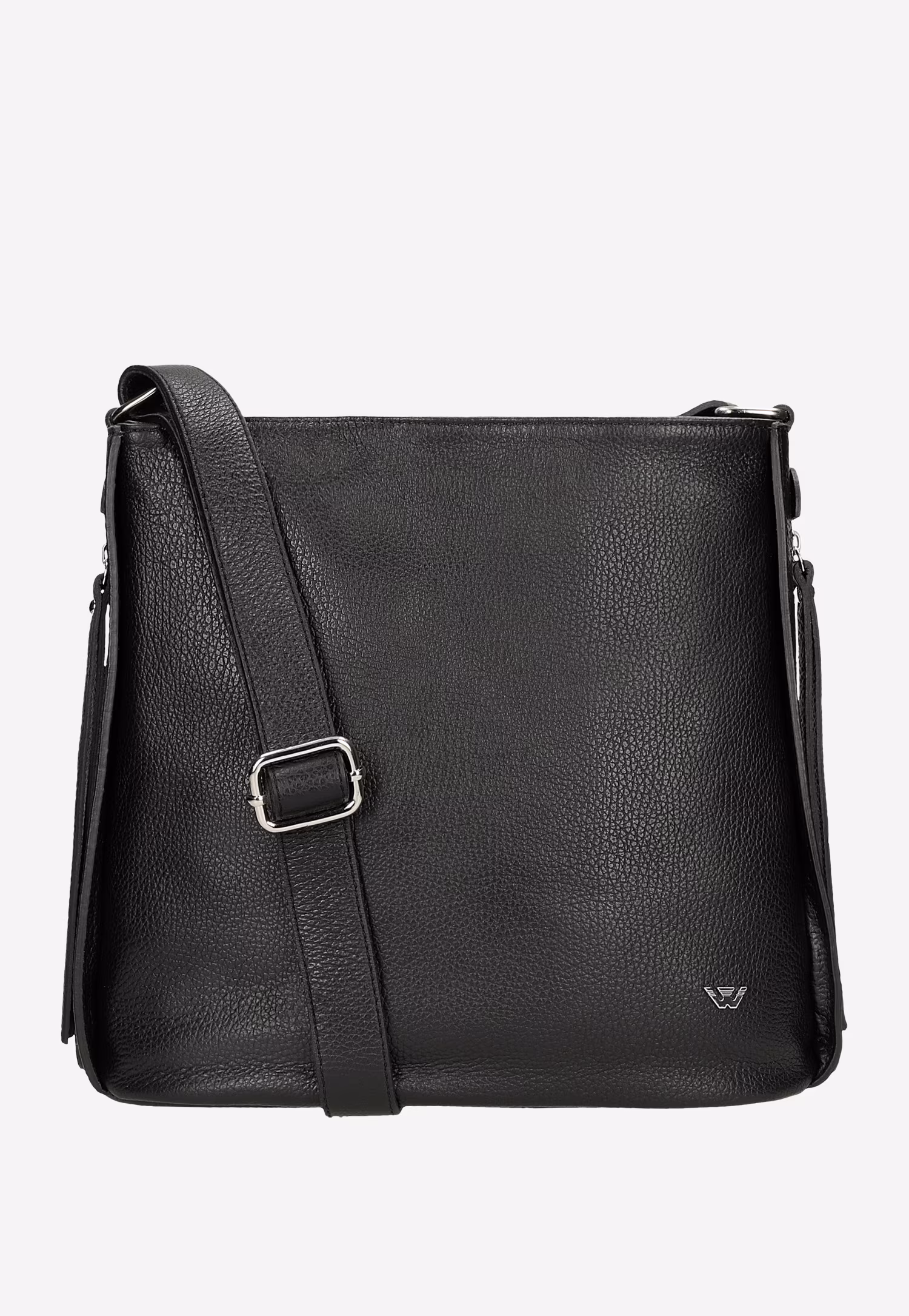 Beżowa skórzana torebka damska crossbody