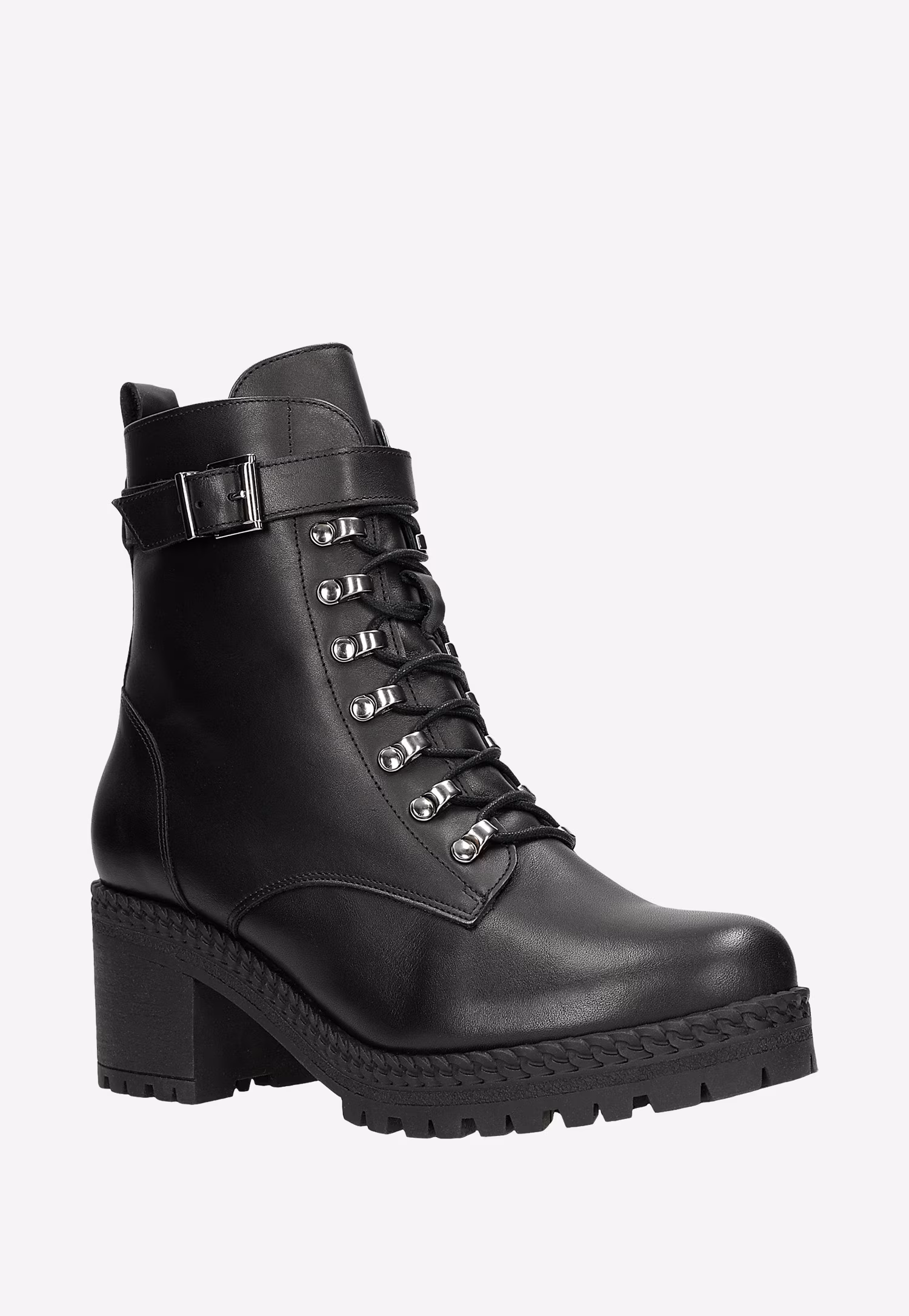 Czarne ocieplane bikery damskie na słupku