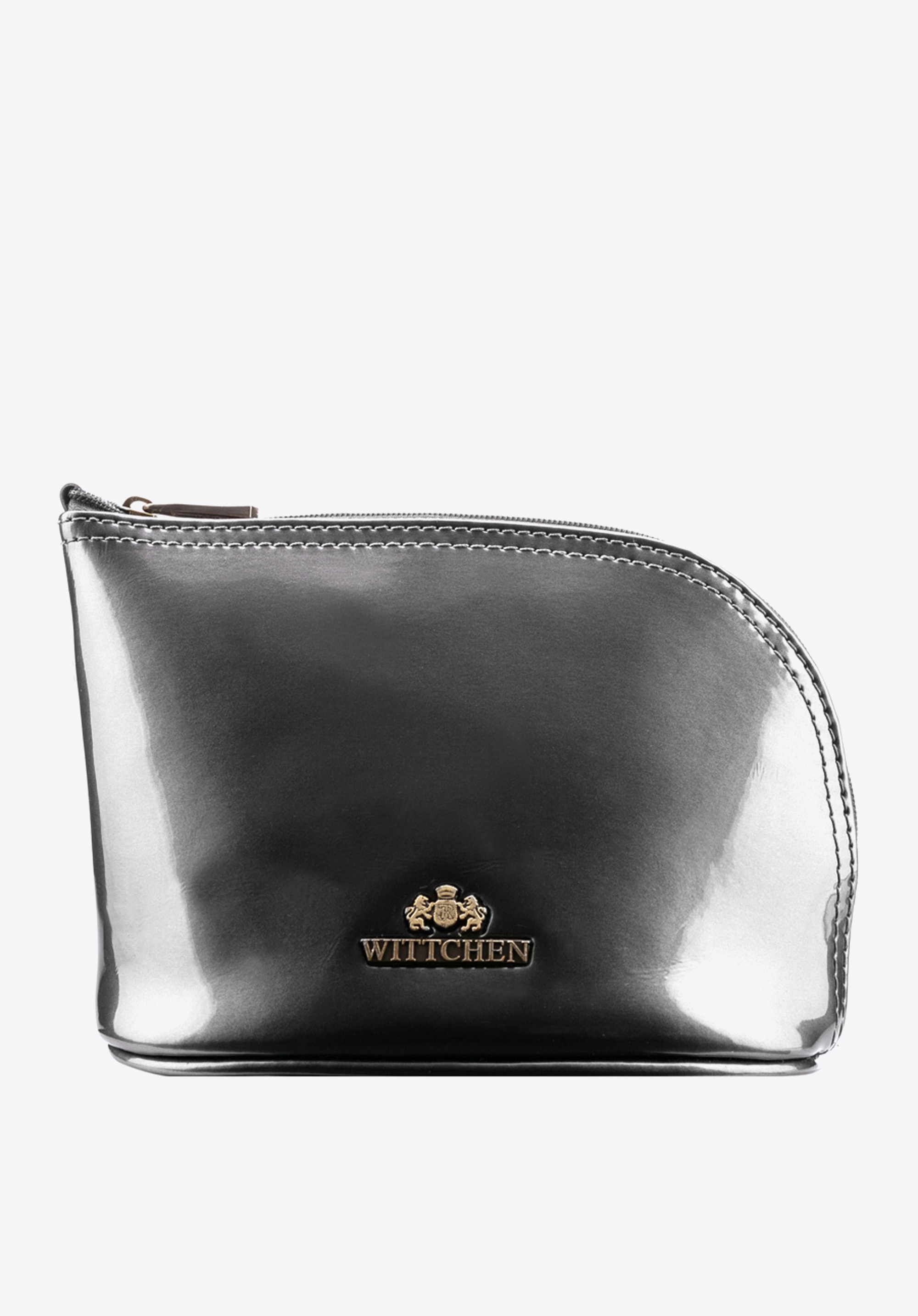 Kosmetyczka skórzana lakierowana wygięta