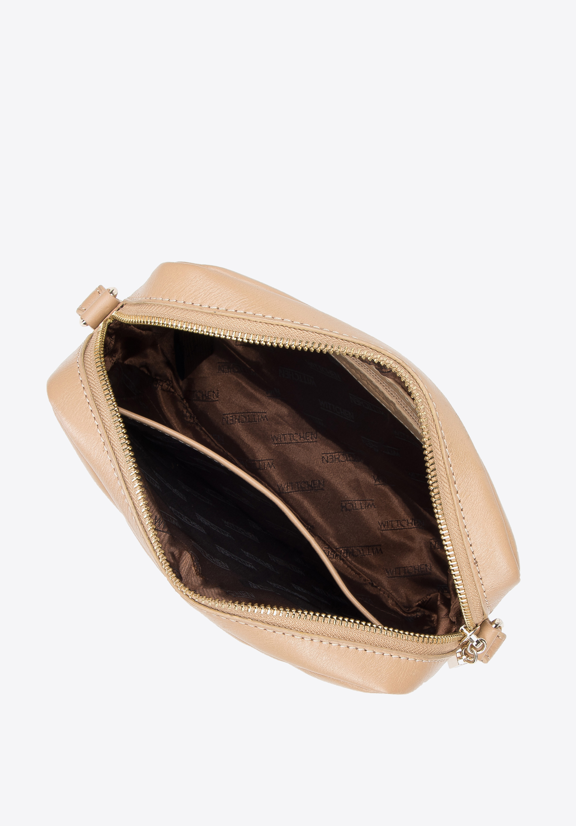 Damska listonoszka skórzana z ukośnym pikowaniem