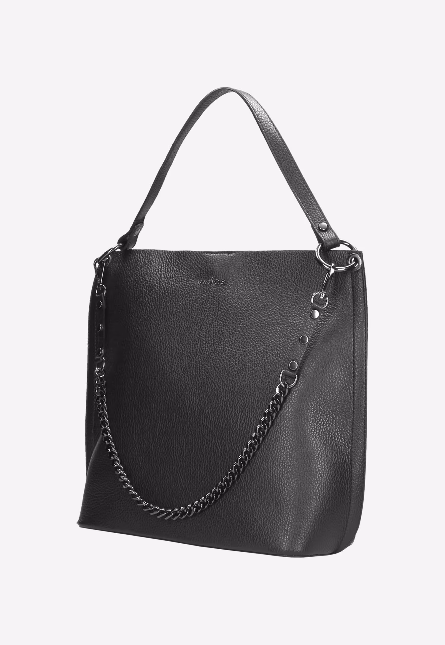 Czarna skórzana torebka damska