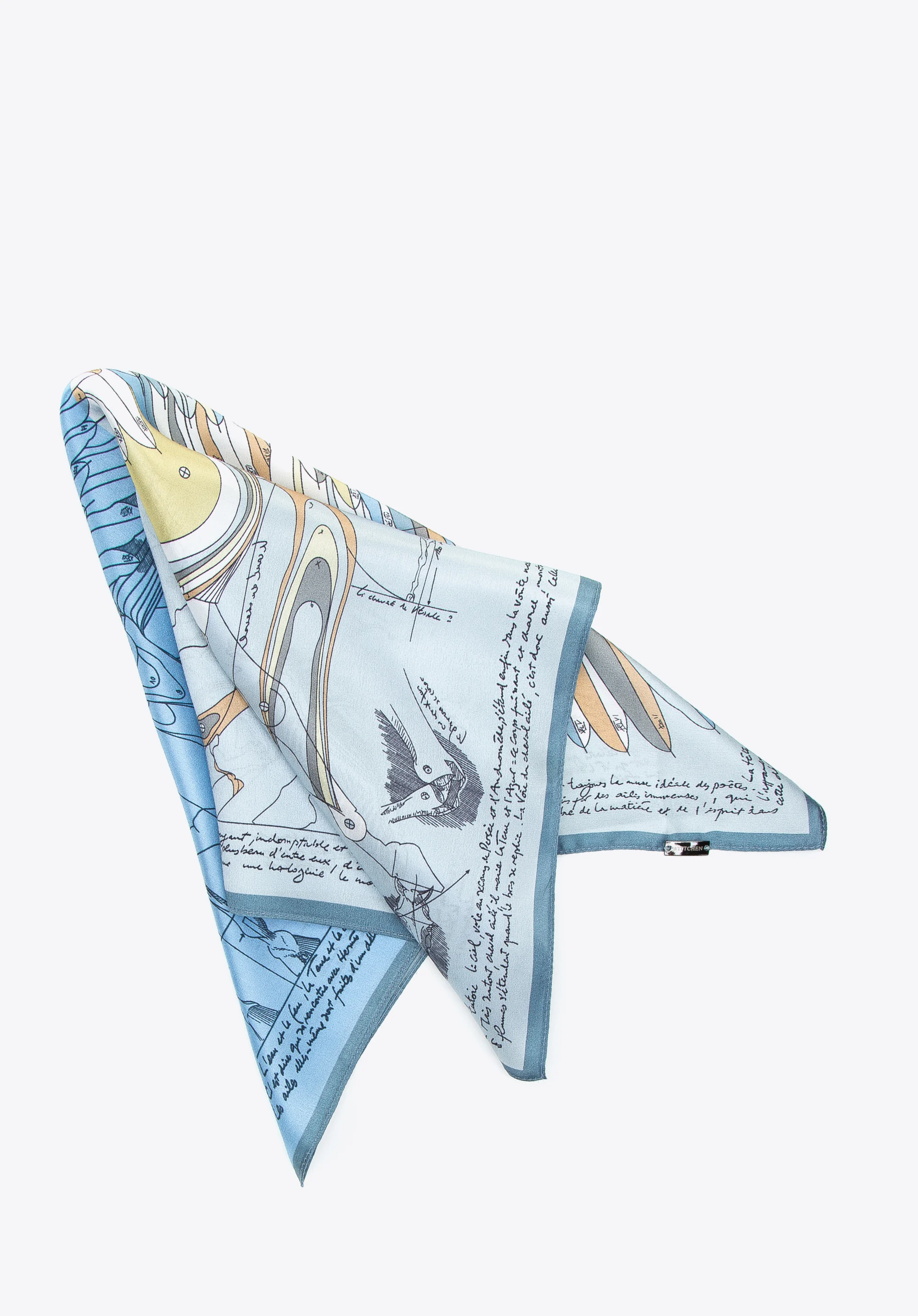 Damska apaszka jedwabna we wzory