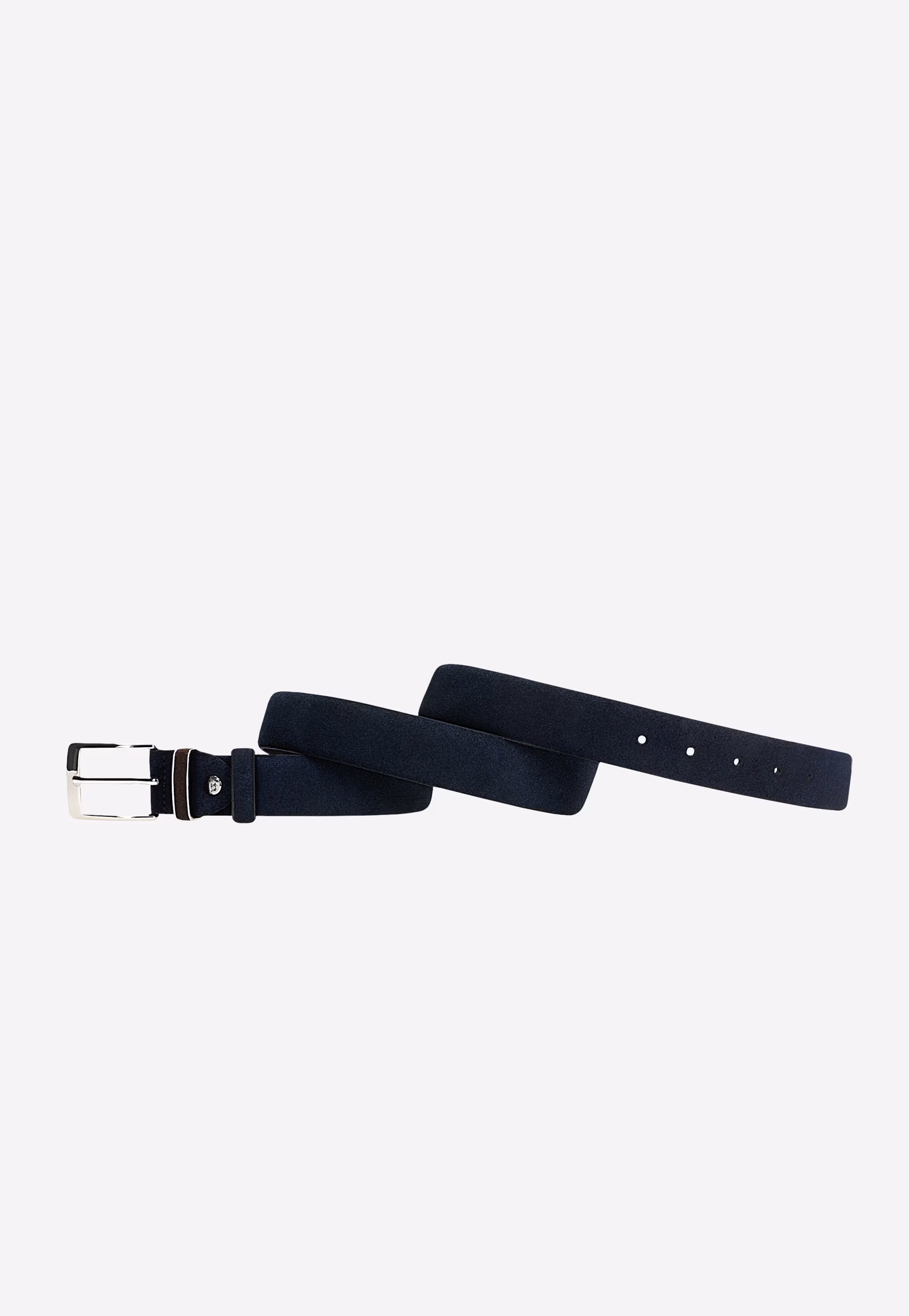 Granatowy pasek męski z brązową szlufką
