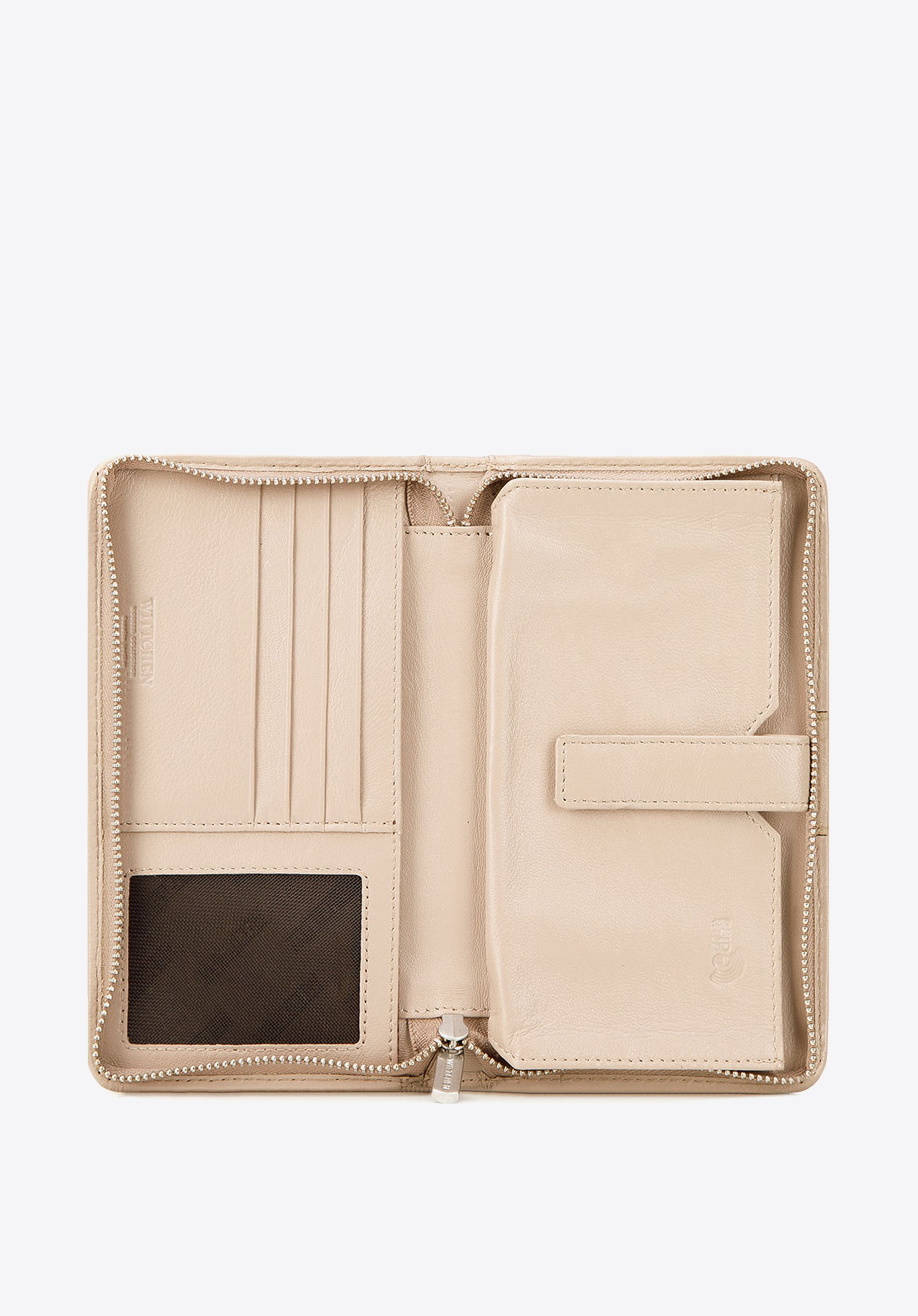 Damski portfel skórzany z kieszenią na telefon