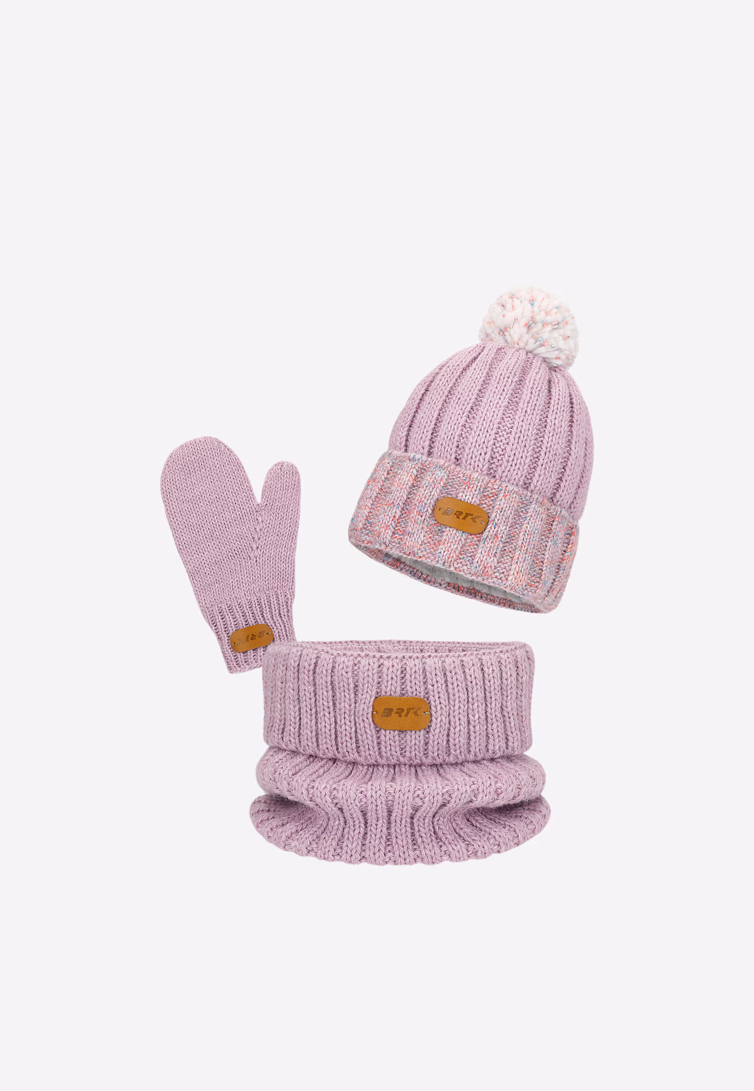 Kolorowy zestaw zimowy BARTEK 85600-16 czapka + komin + rękawiczki