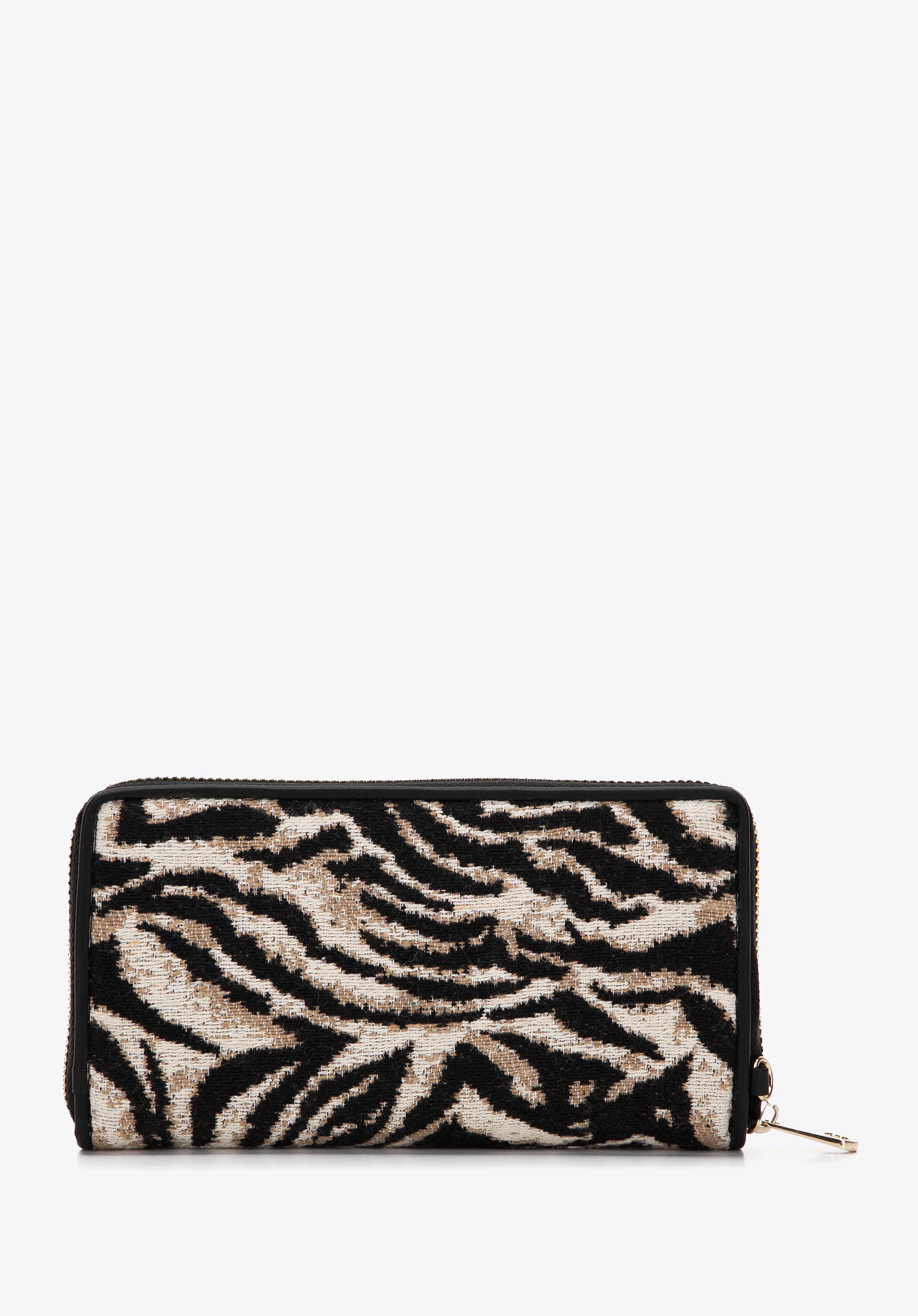 Damski portfel wzorzysty na suwak