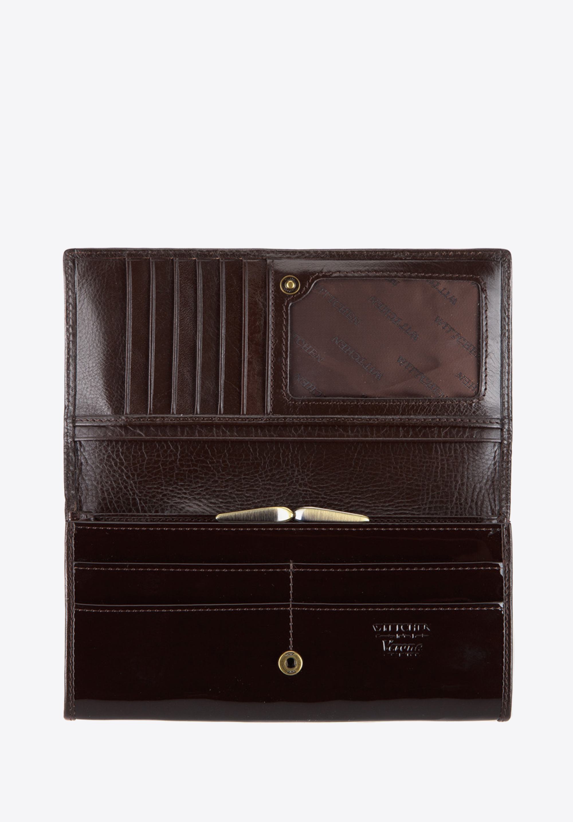 Damski portfel ze skóry lakierowany poziomy