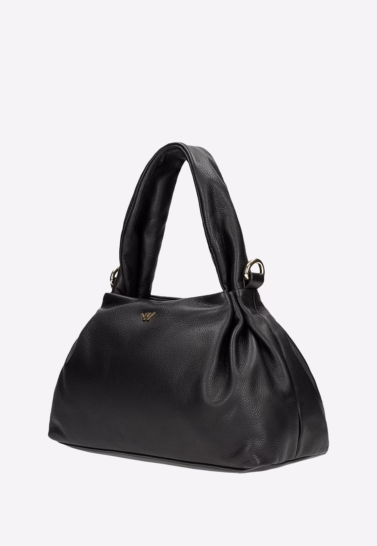 Mała czarna torebka damska ze skóry licowej