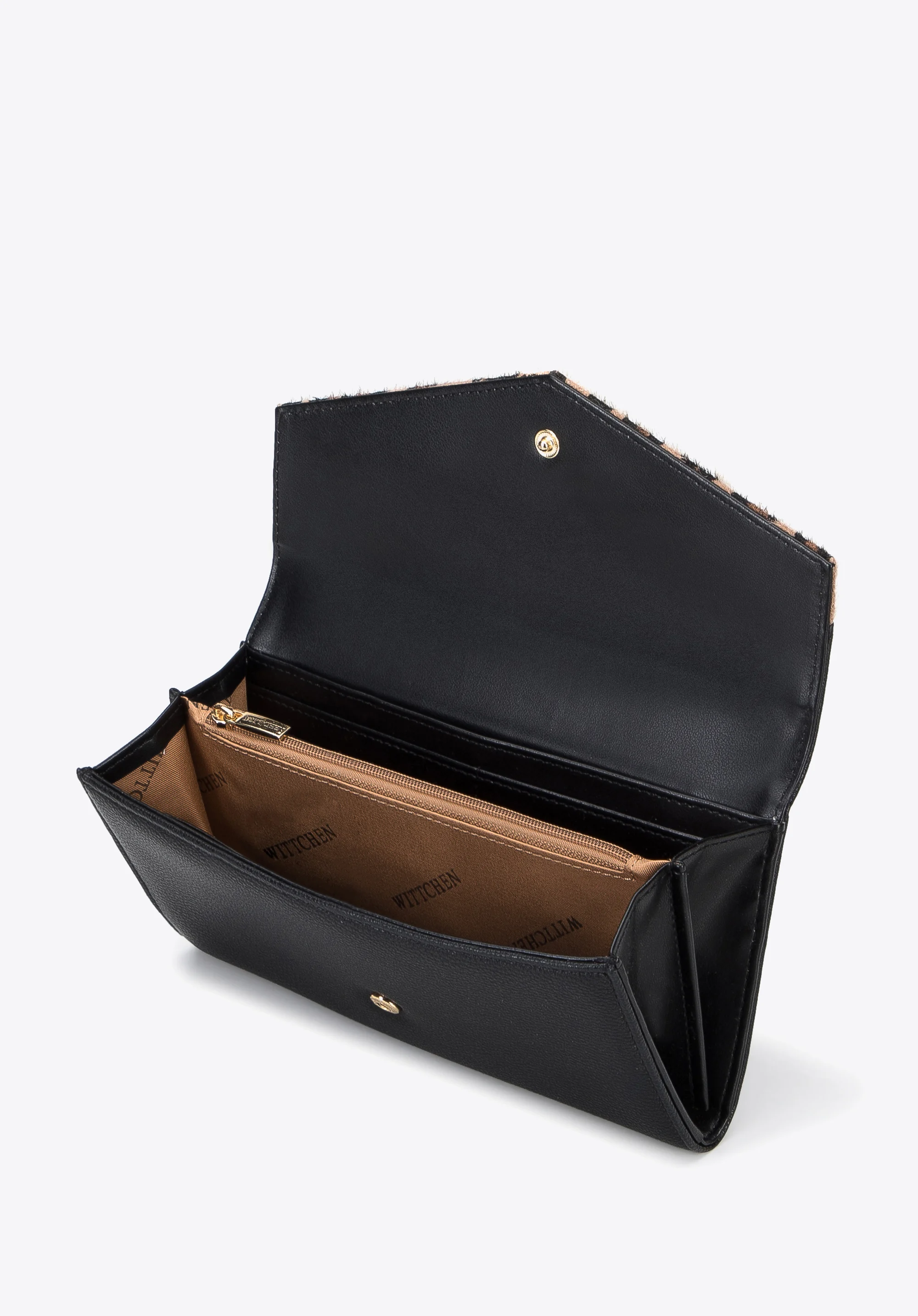 Damski portfel z ekoskóry z trójkątną klapą