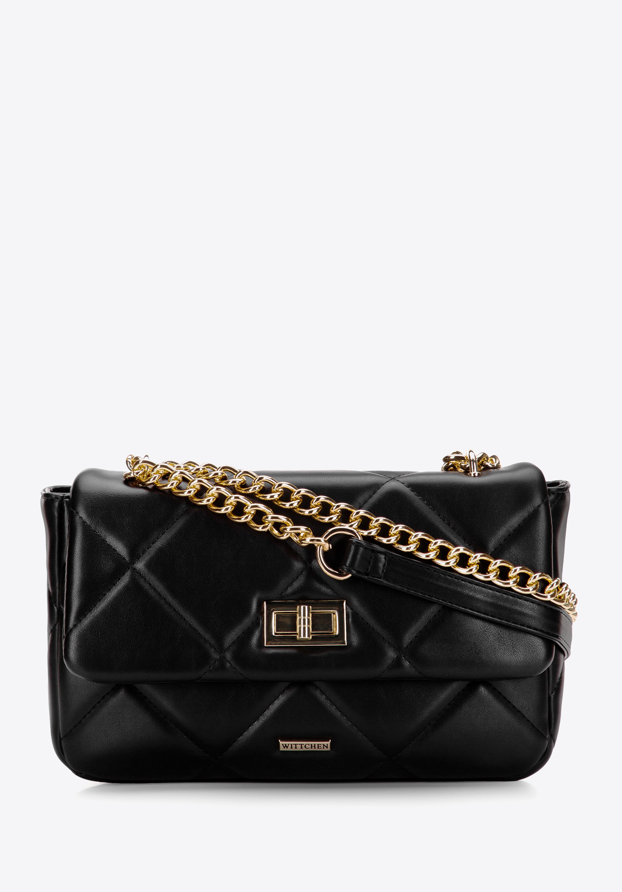 Damska torebka pikowana w kwadraty na łańcuszku