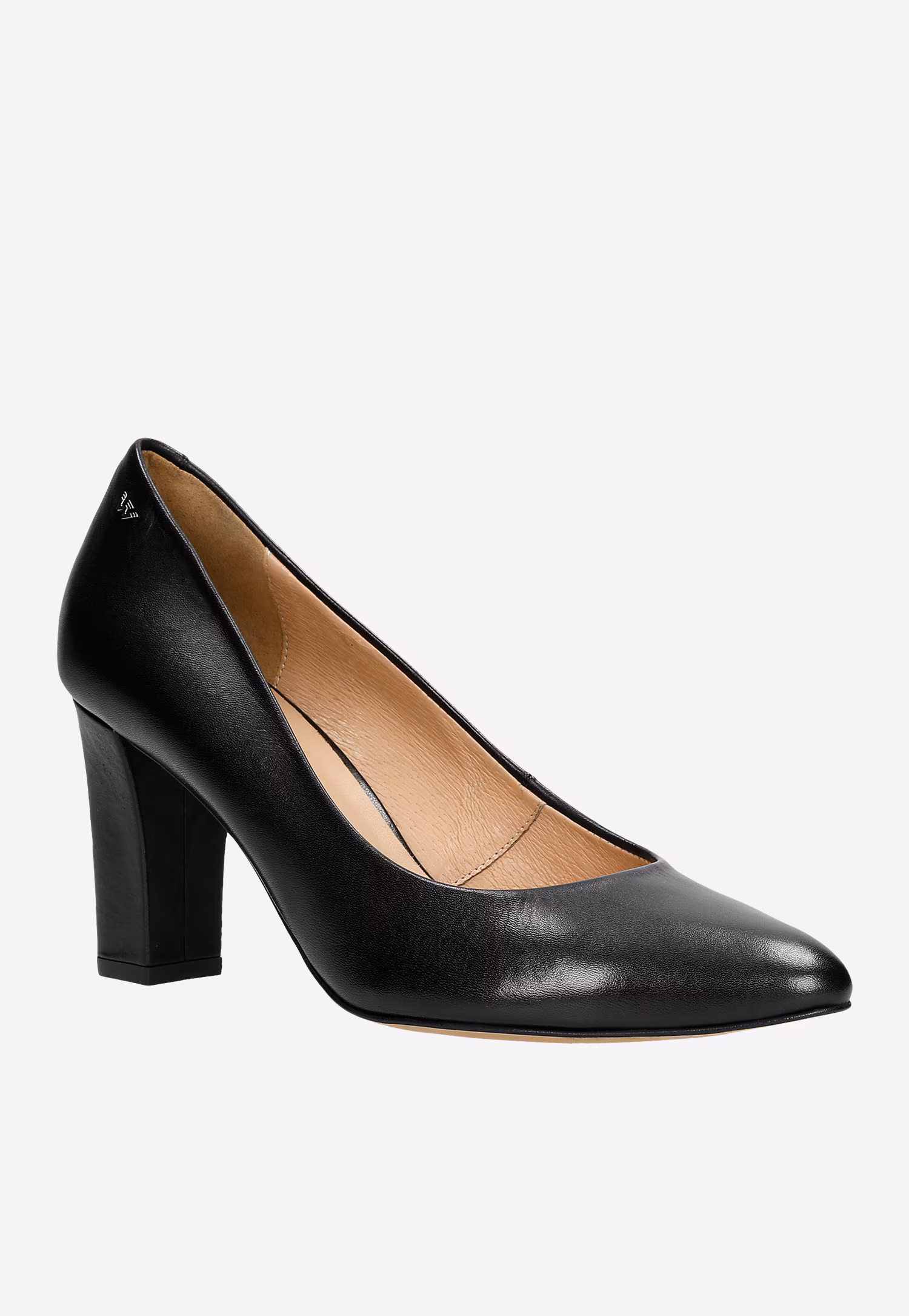 Czarne czółenka damskie ze skóry licowej