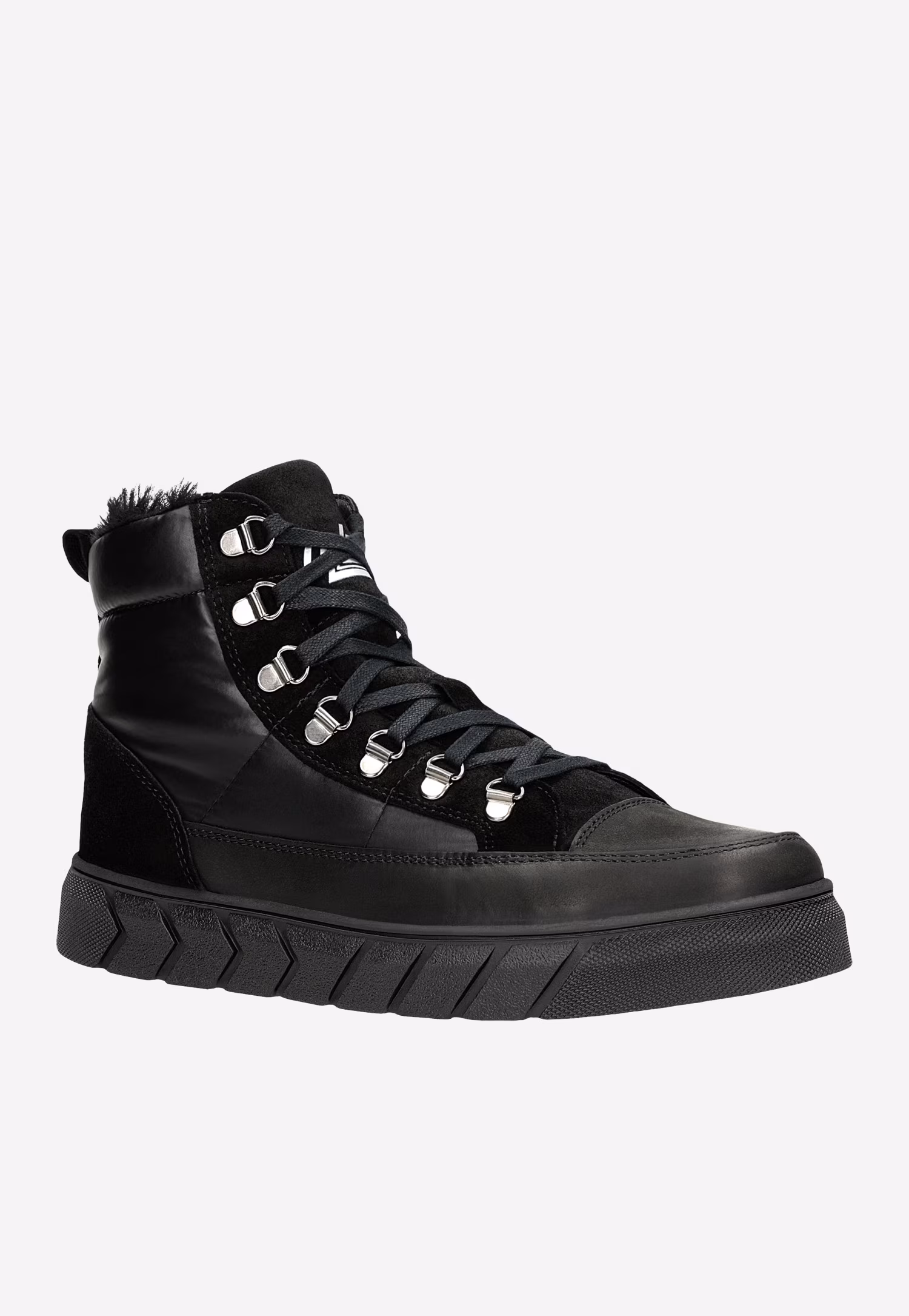 Czarne ocieplane trampki damskie RELAKS