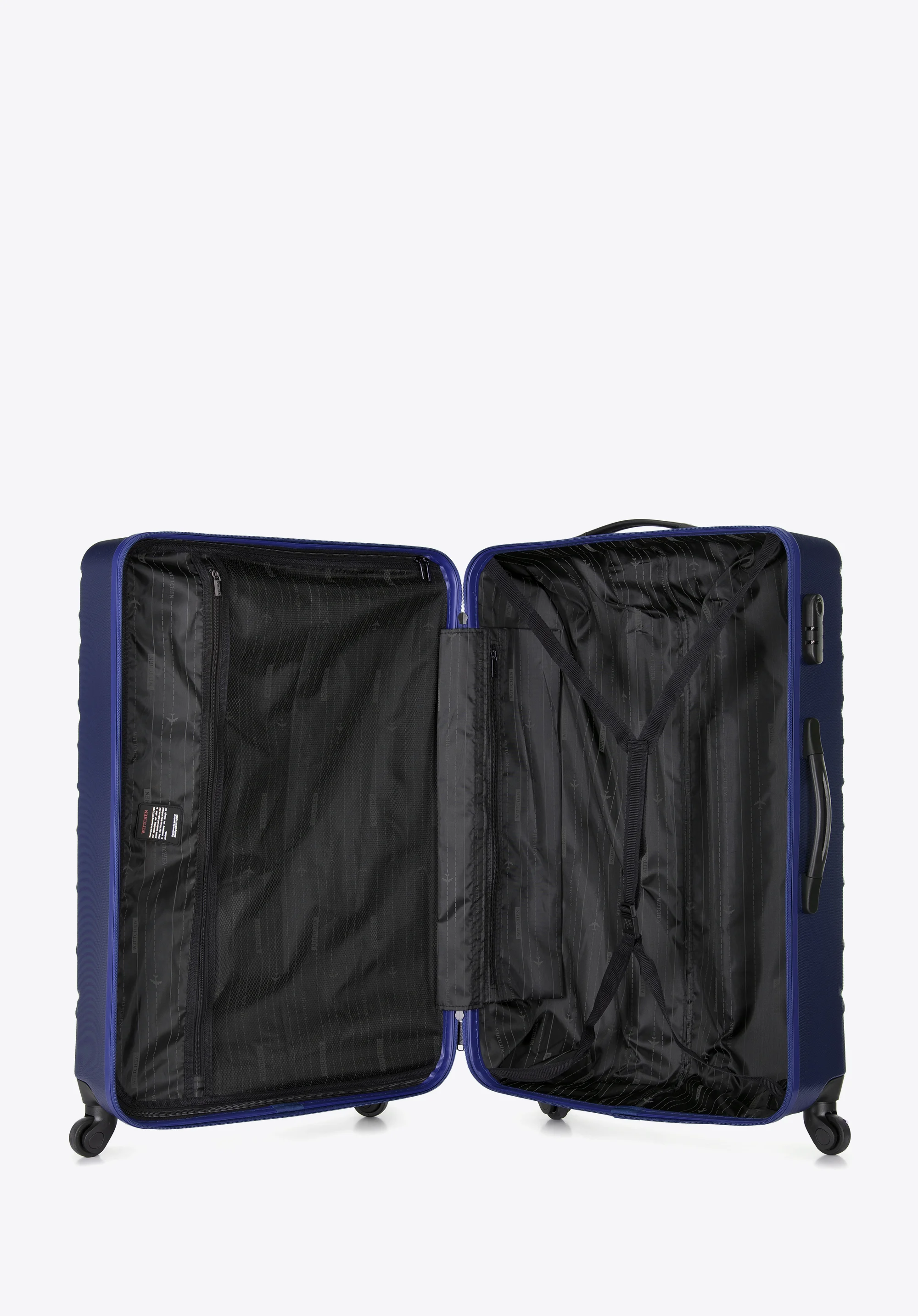 Średnia walizka z ABS-u w ukośną kratkę