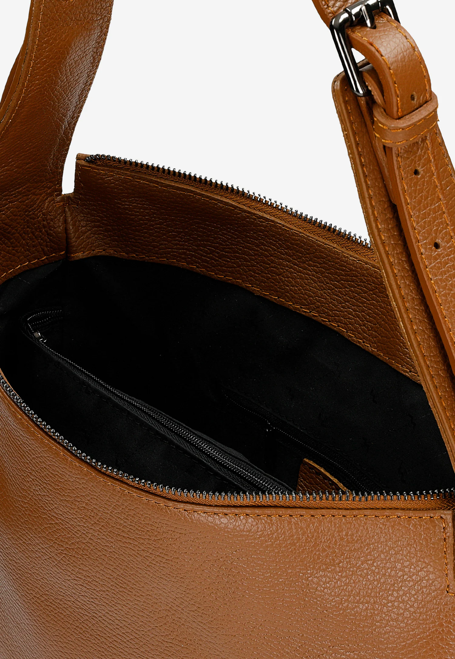 Duża skórzana brązowa torebka damska