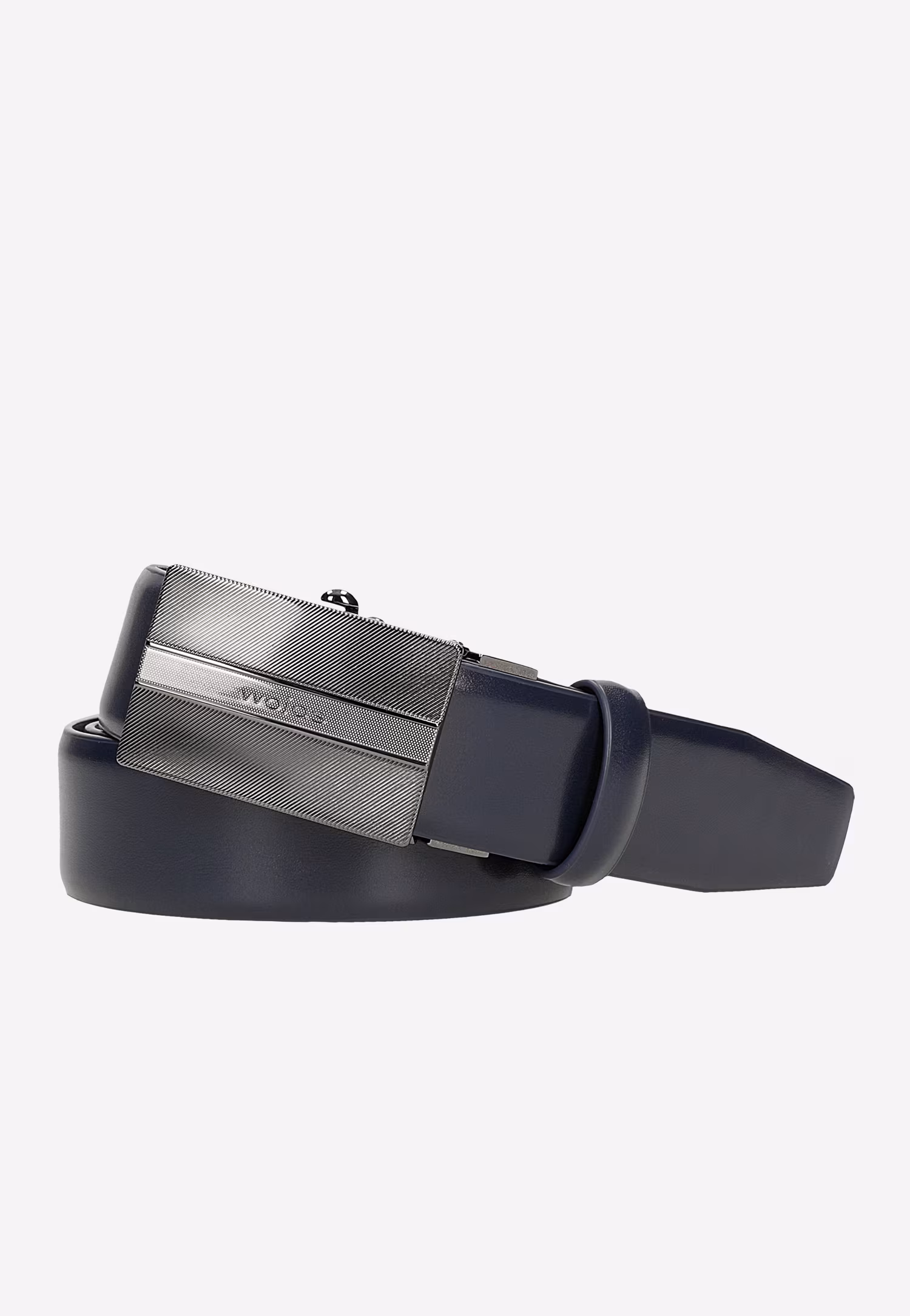 Brązowy skórzany pasek męski z pełną klamrą