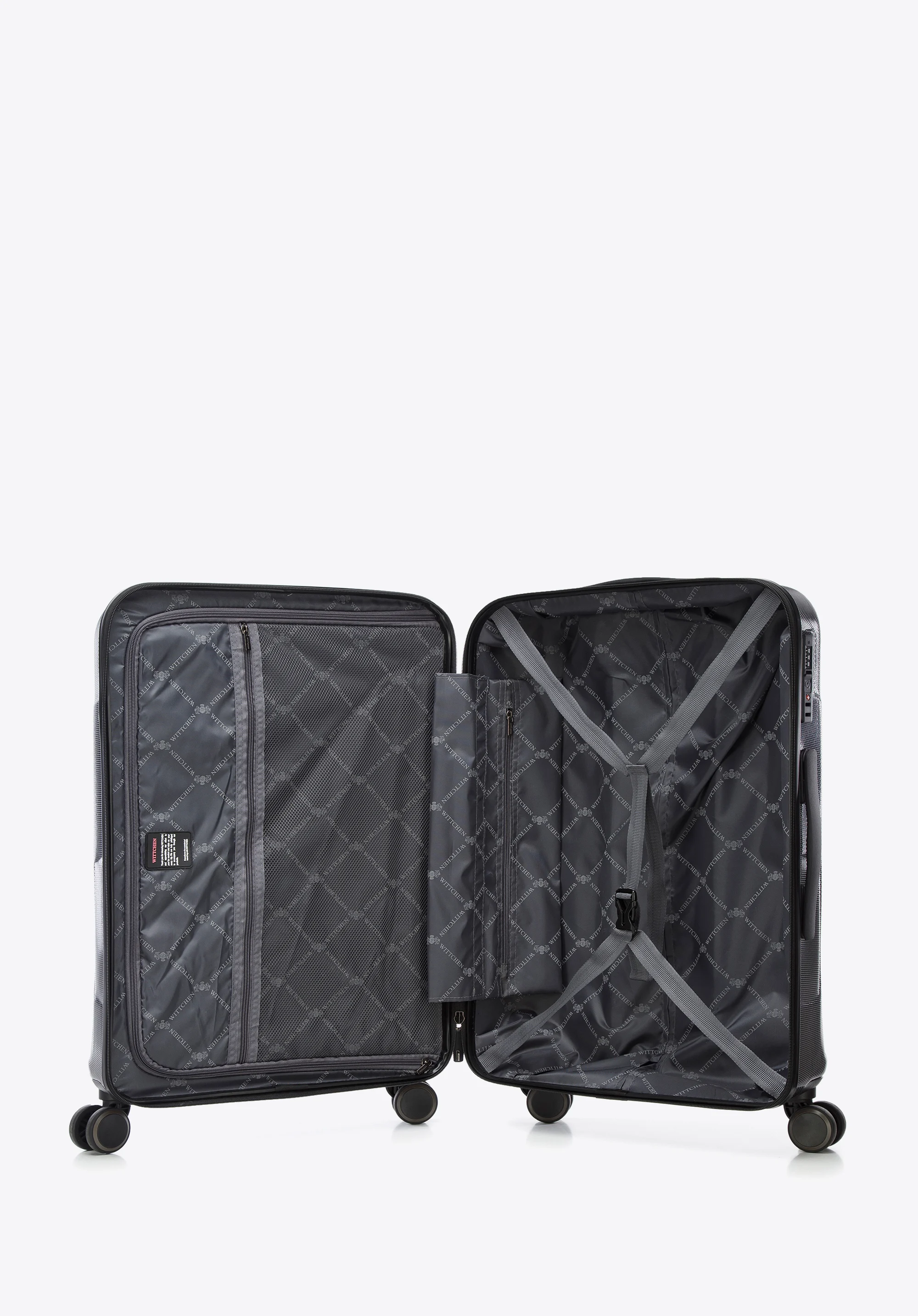 Walizka kabinowa z polikarbonu geometryczna