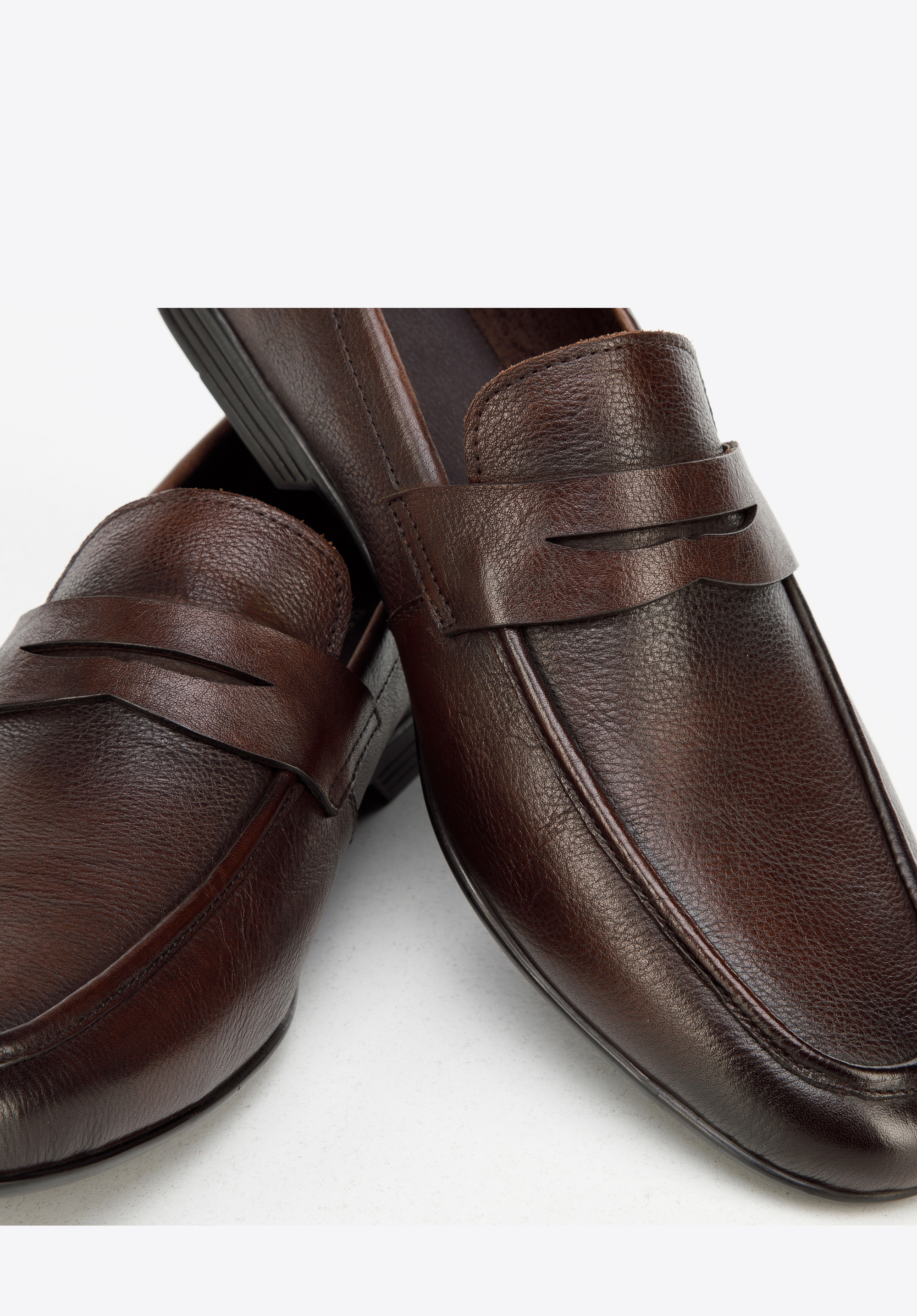 Męskie mokasyny pensówki ze skóry klasyczne