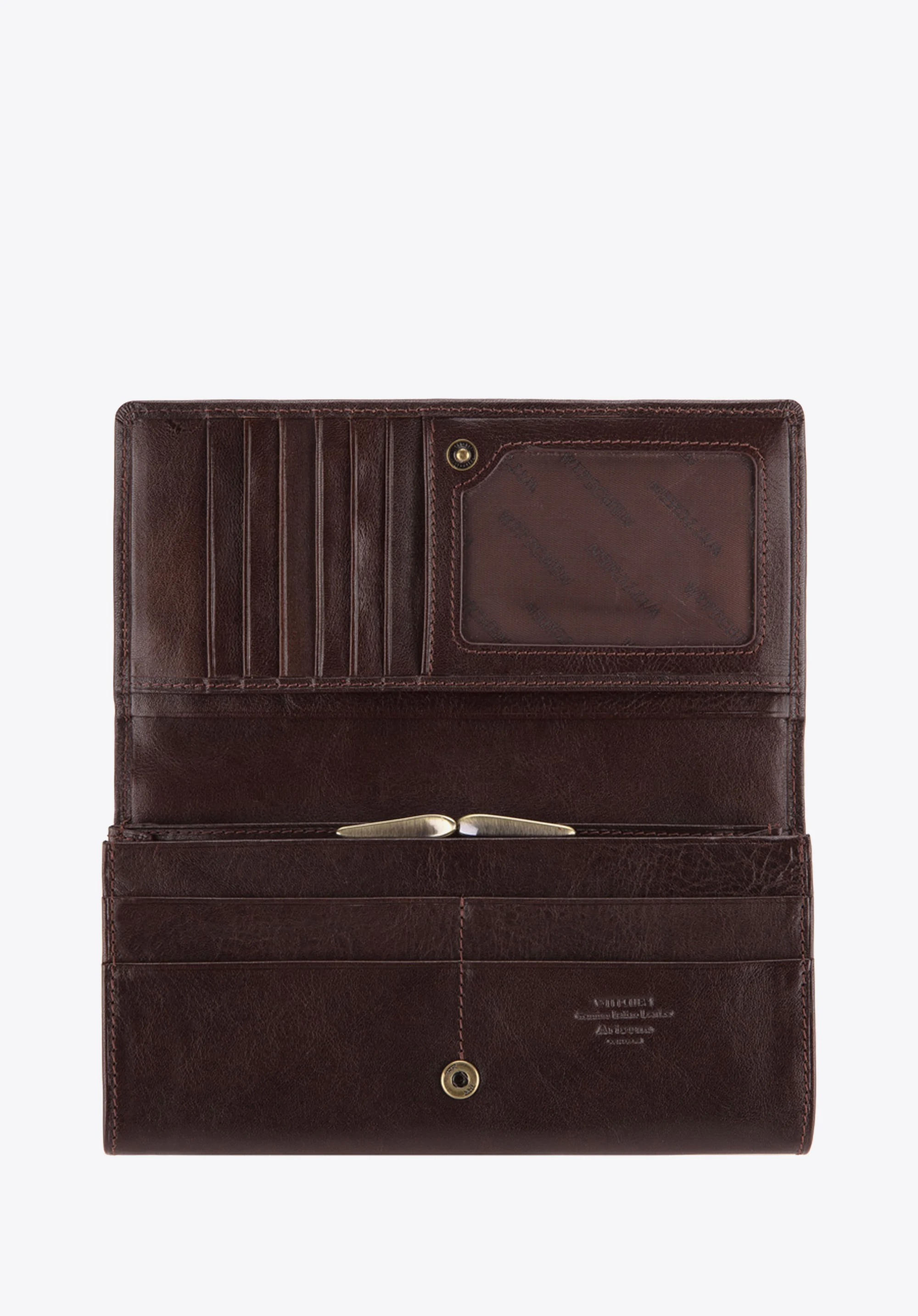 Damski portfel ze skóry z herbem duży