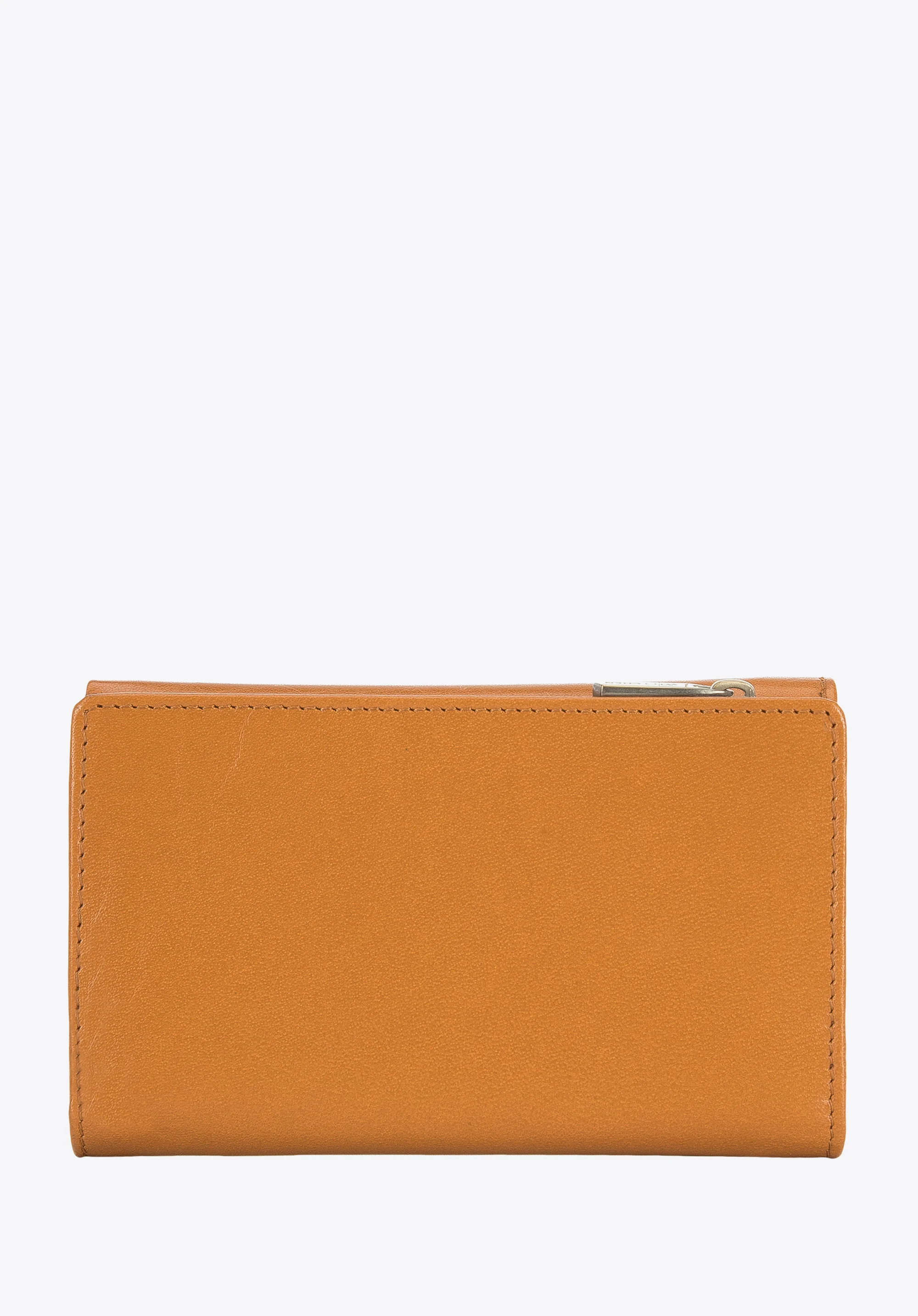 Damski portfel z gładkiej skóry średni