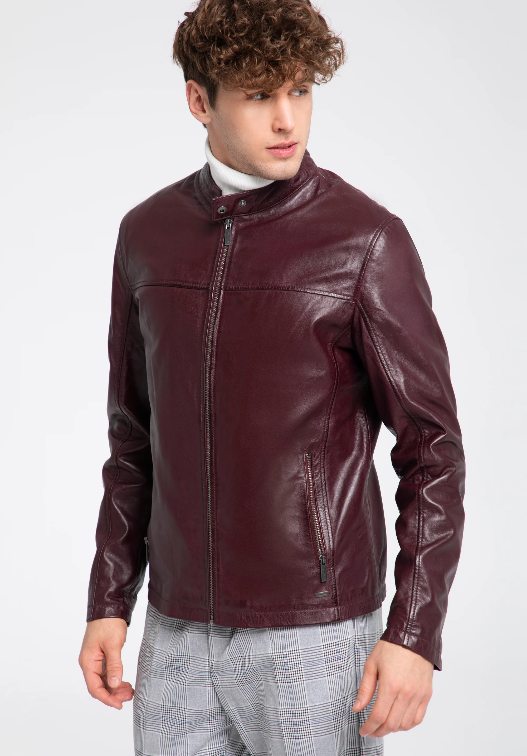 Męska kurtka skórzana prosta