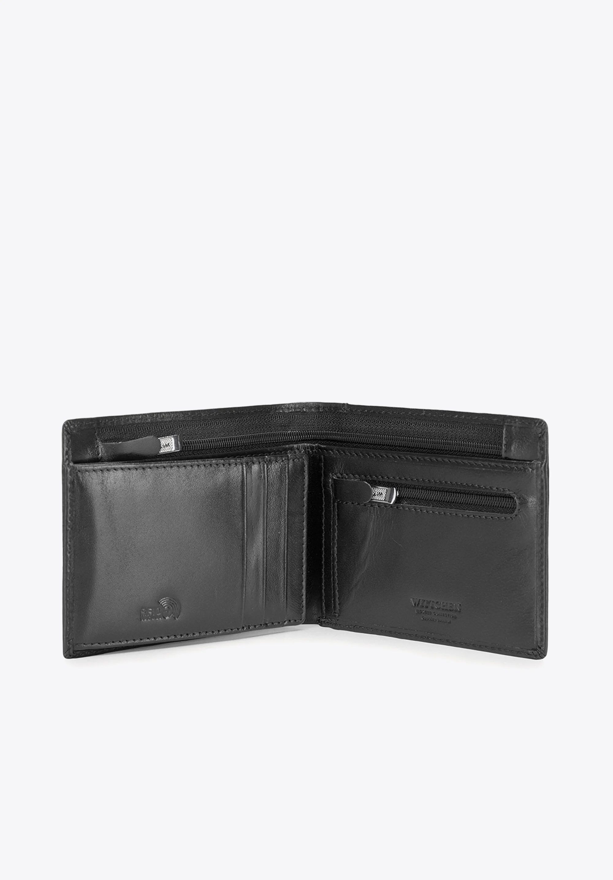 Damski portfel ze skóry niezamykany