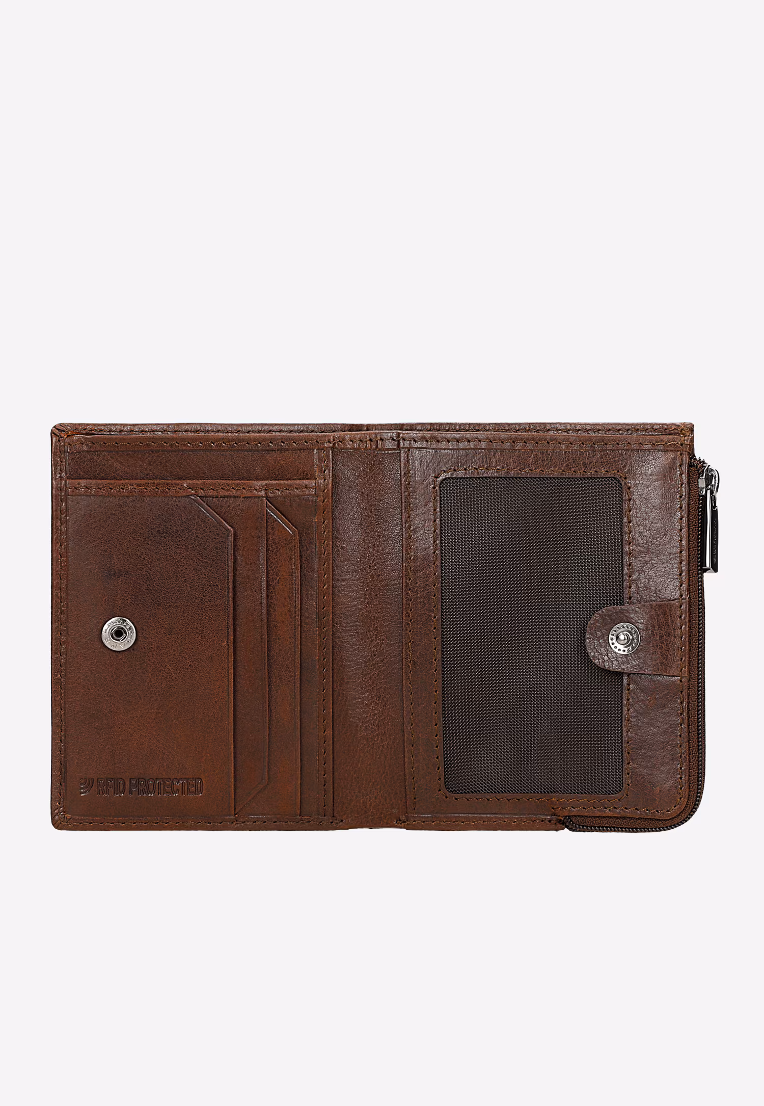 Brązowy skórzany portfel męski