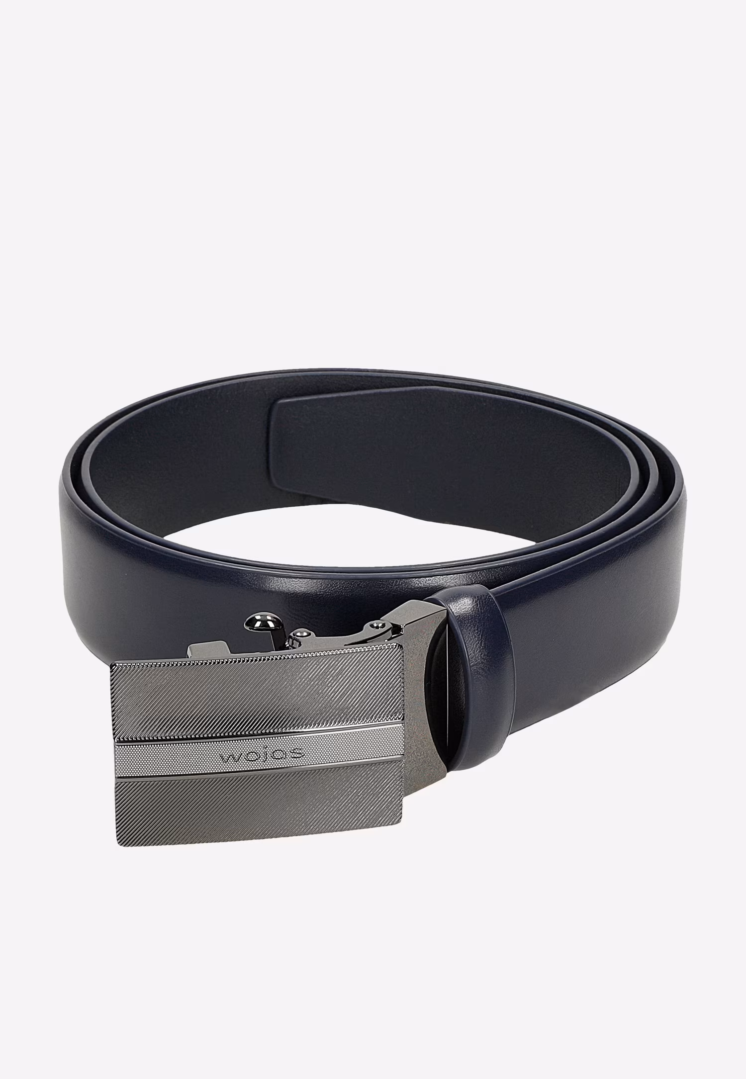 Brązowy skórzany pasek męski z pełną klamrą