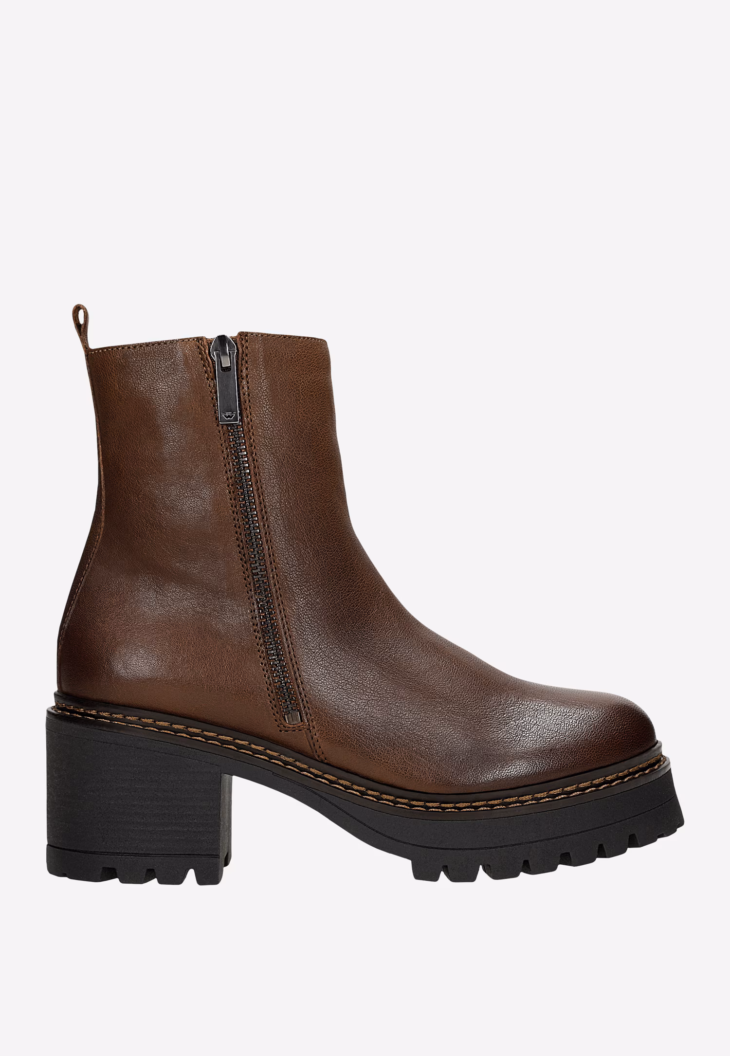 Brązowe botki damskie z ociepleniem