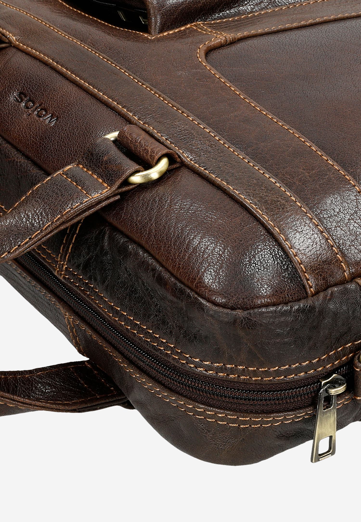 Brązowa skórzana torba męska do pracy