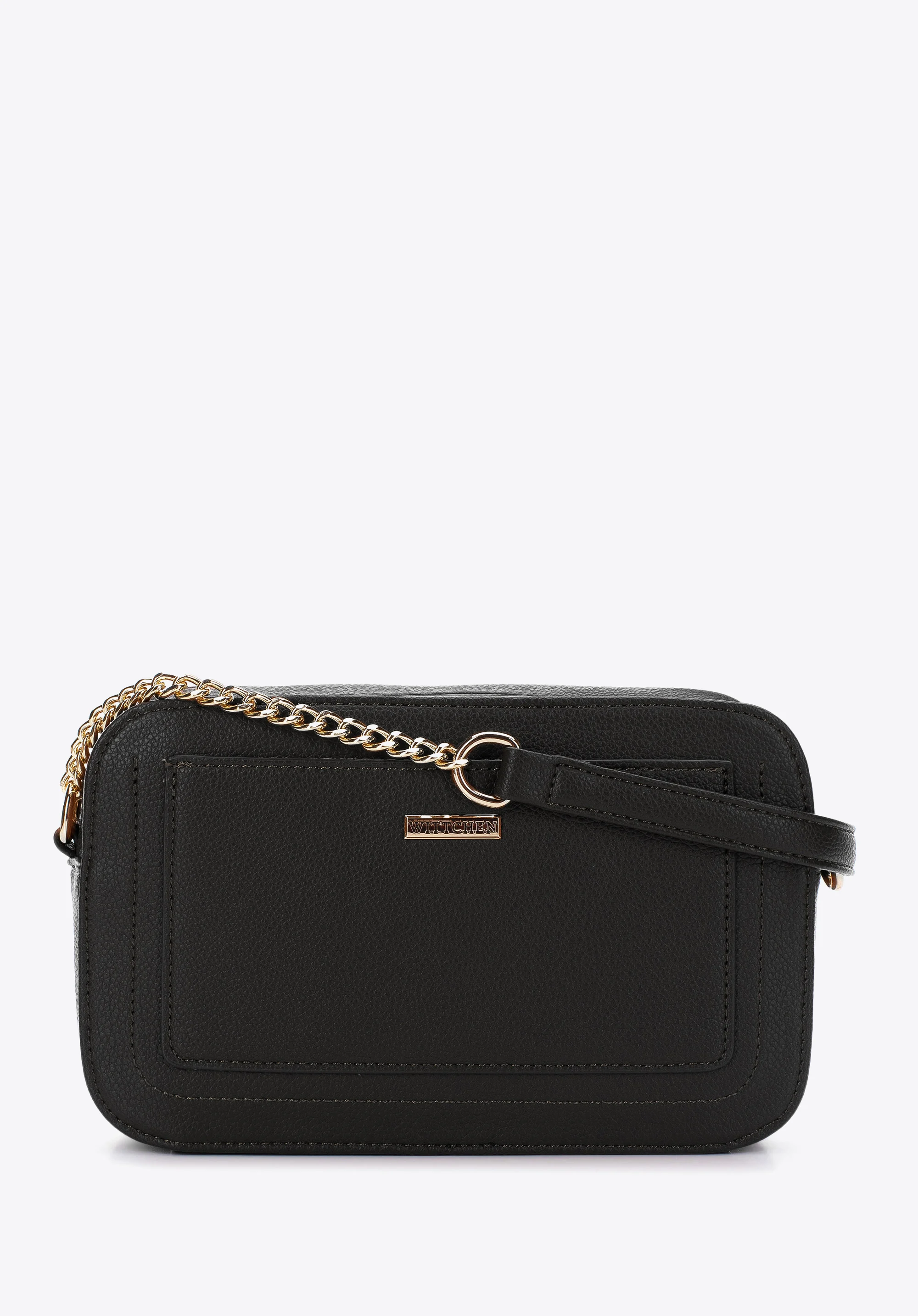 Damska listonoszka pudełkowa z obszytą kieszenią