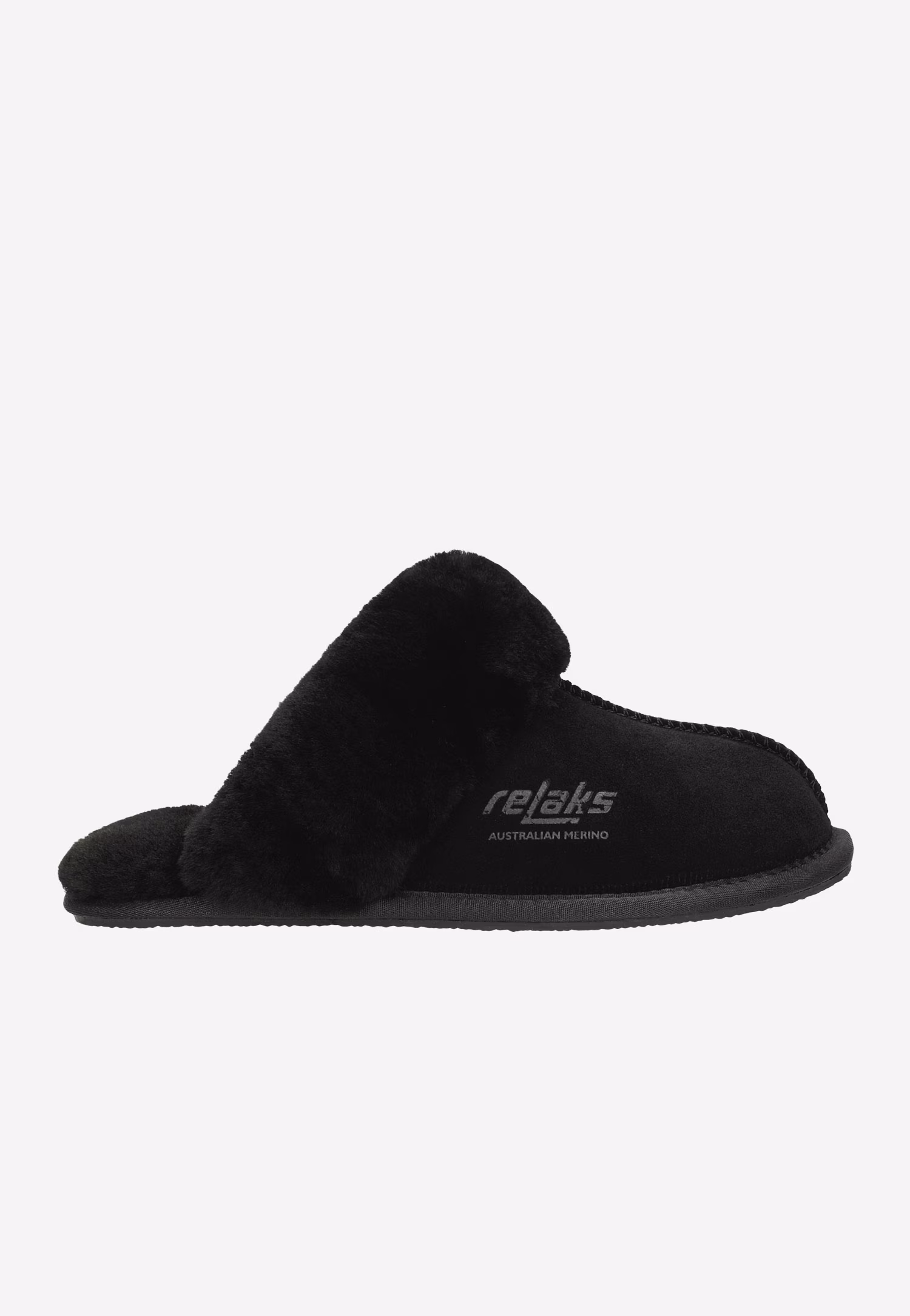 RELAKS ciepłe czarne kapcie merino