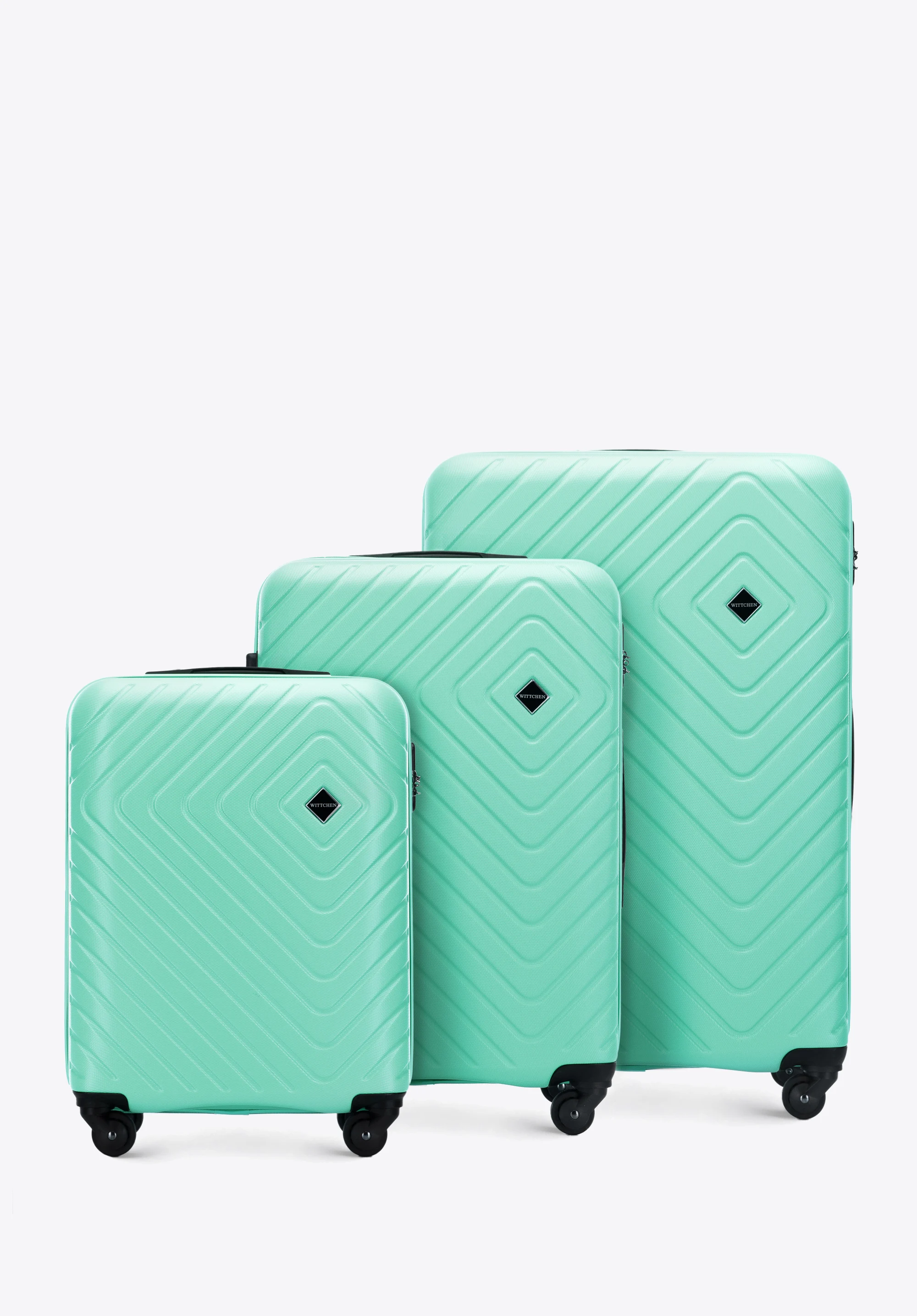 Walizka kabinowa z ABS-u z geometrycznym tłoczeniem