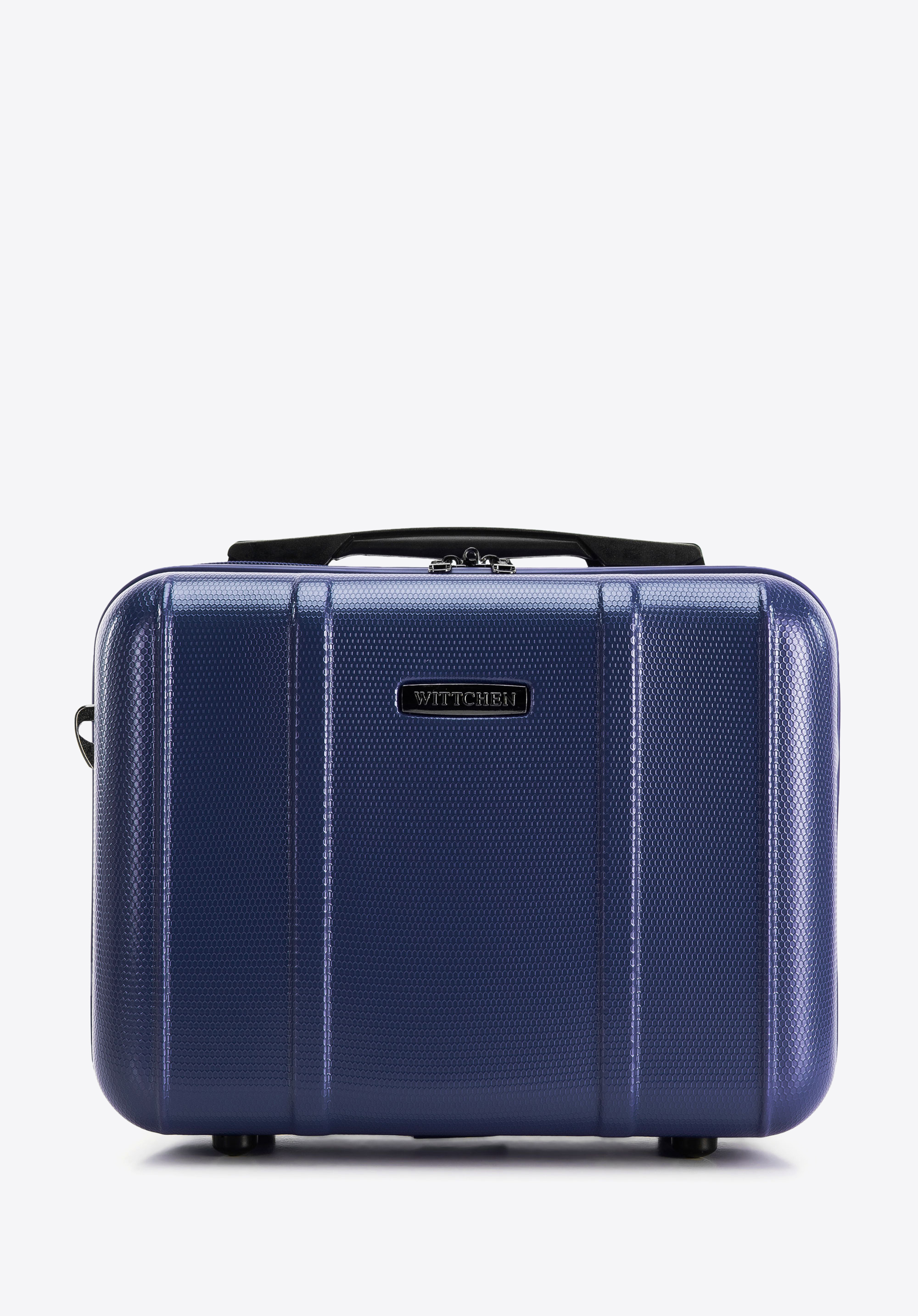 Walizka kabinowa z polikarbonu z pionowymi tłoczeniami