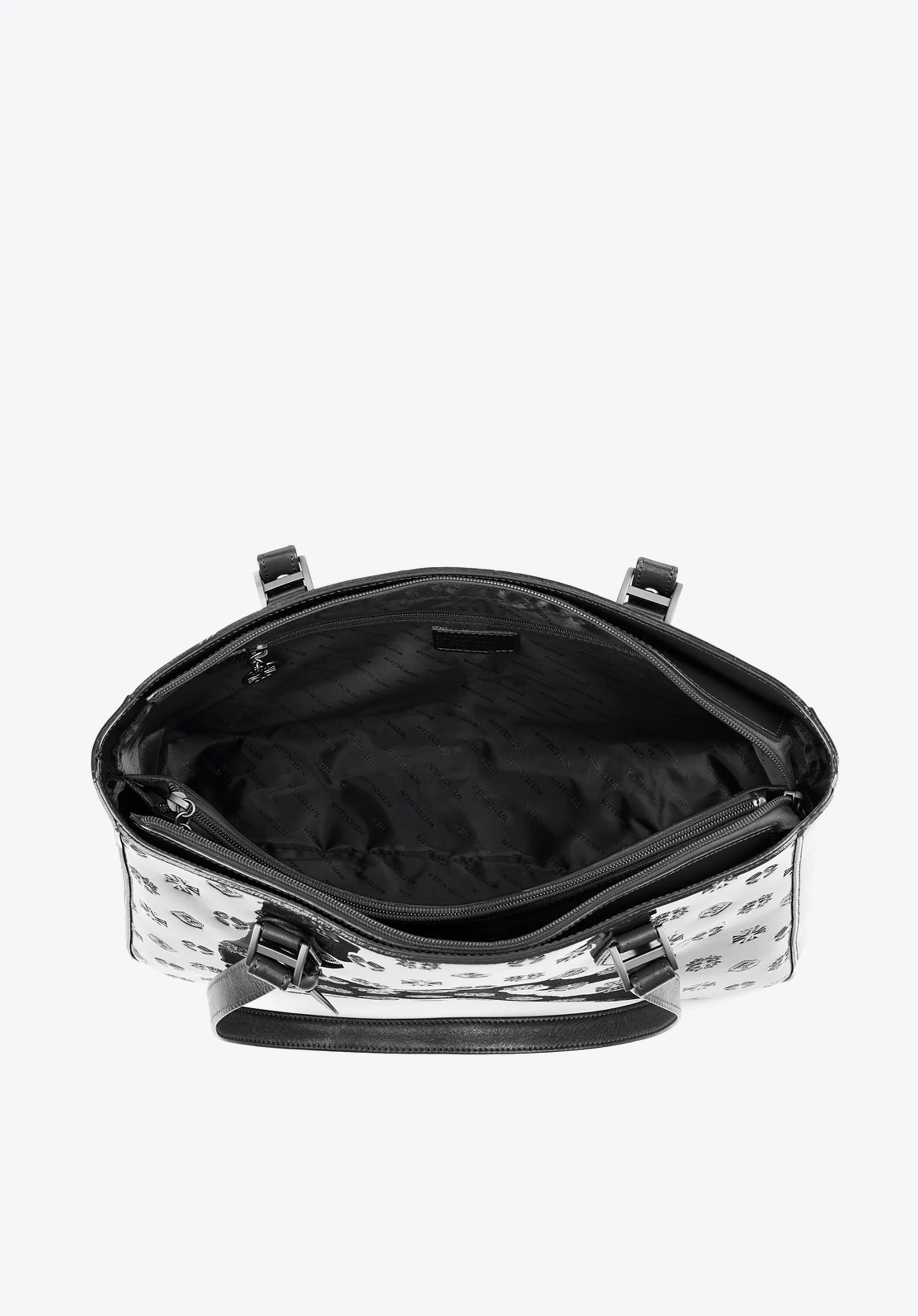 Torebka shopperka z błyszczącej skóry w monogram